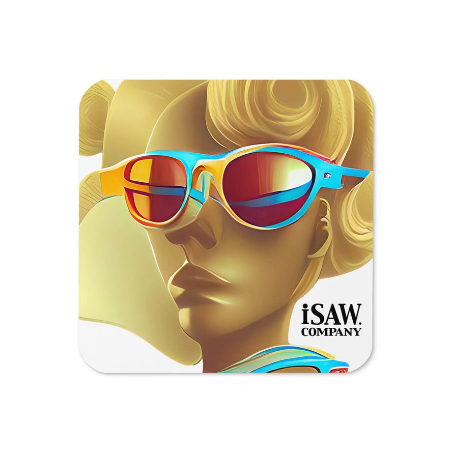 Retro Cool White - Cork Back Coaster - iSAW Company