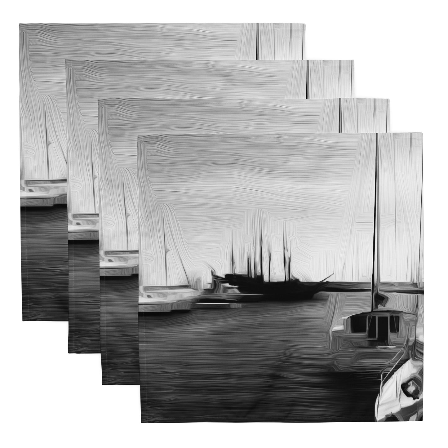 The Sleeping Yachts (at Night) - Cloth Napkin Set