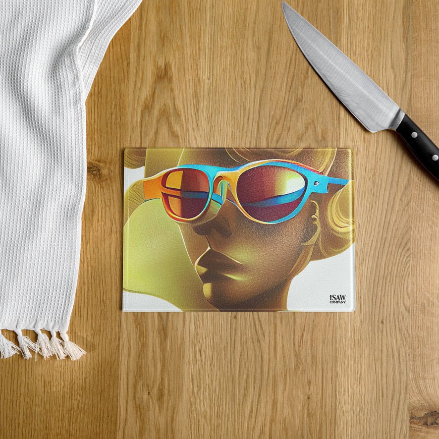 Retro Cool White - Glass Cutting Board - iSAW Company