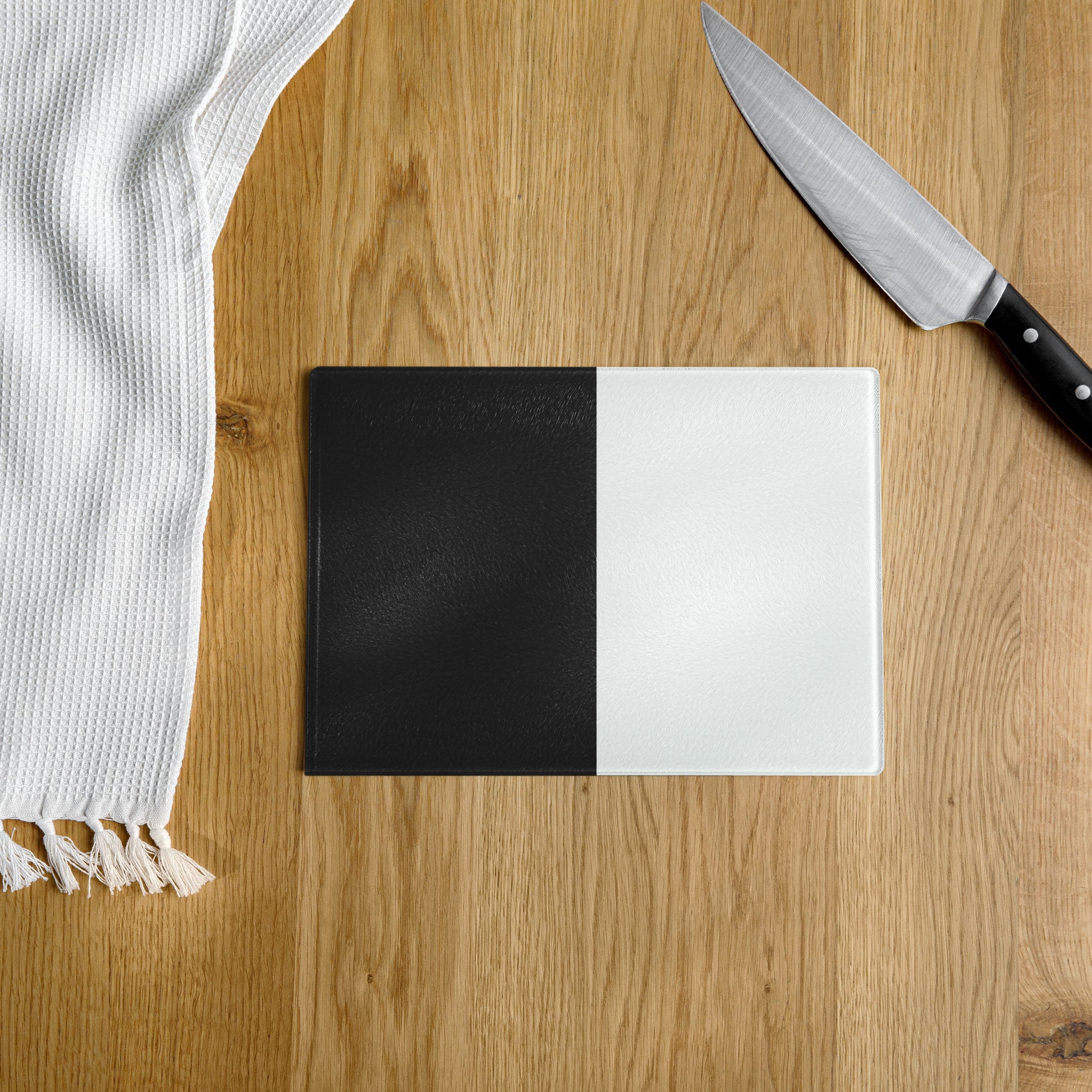 Half Black Half White - Glass Cutting Board - iSAW Company