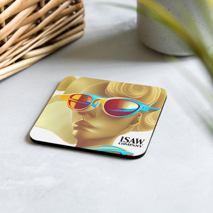 Retro Cool White - Cork Back Coaster - iSAW Company