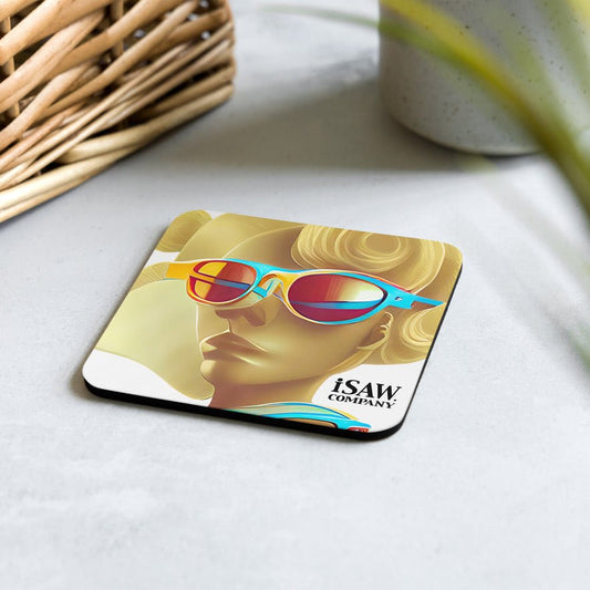 Retro Cool White - Cork Back Coaster - iSAW Company