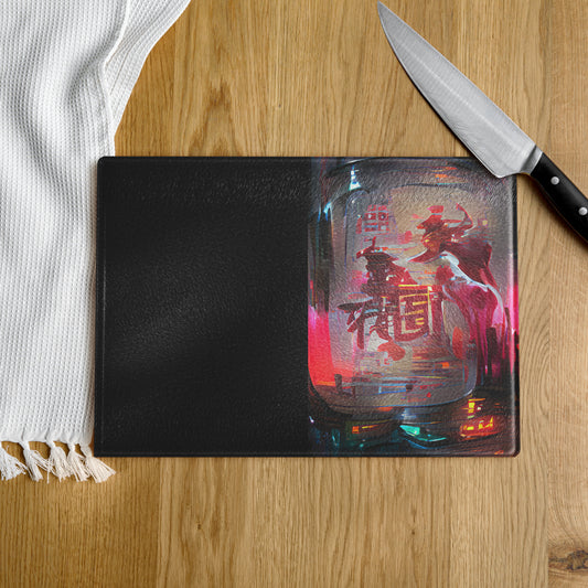 Half Black Half Báijiǔ - Glass Cutting Board - iSAW Company