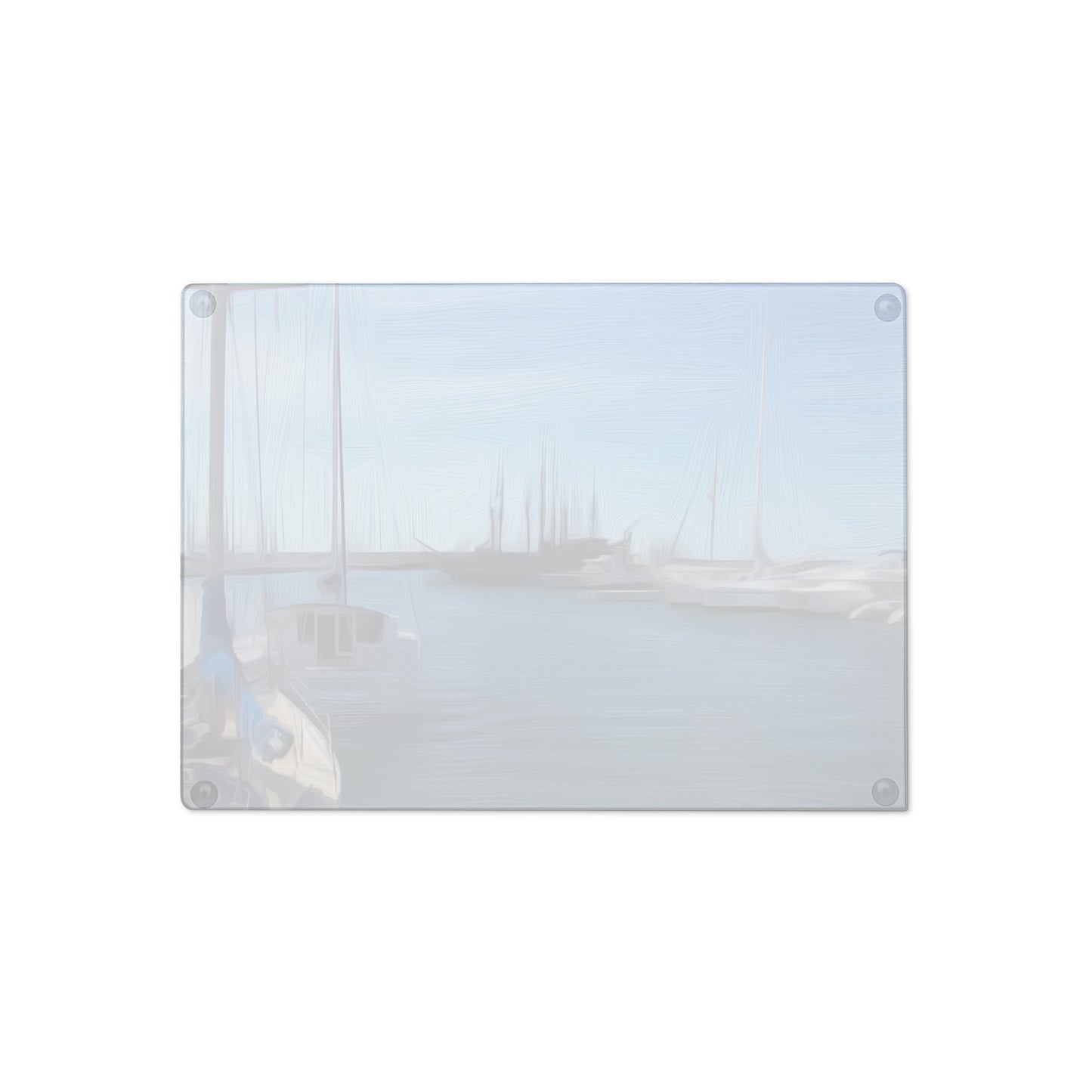 The Sleeping Yachts (at Morning) - Glass Cutting Board - iSAW Company