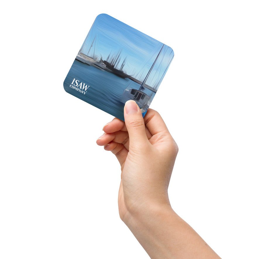 The Sleeping Yachts (at Morning) - Cork Back Coaster - iSAW Company