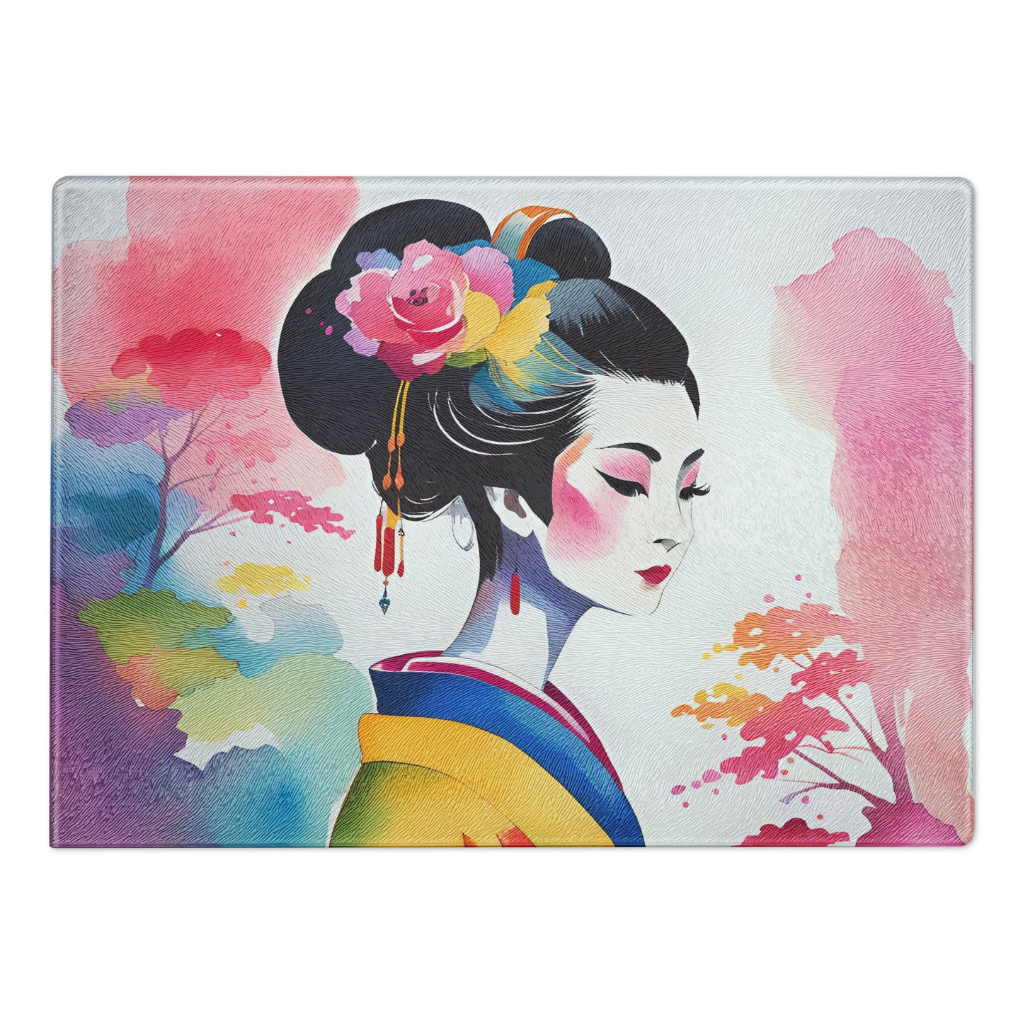 Geisha Girl - Glass Cutting Board - iSAW Company