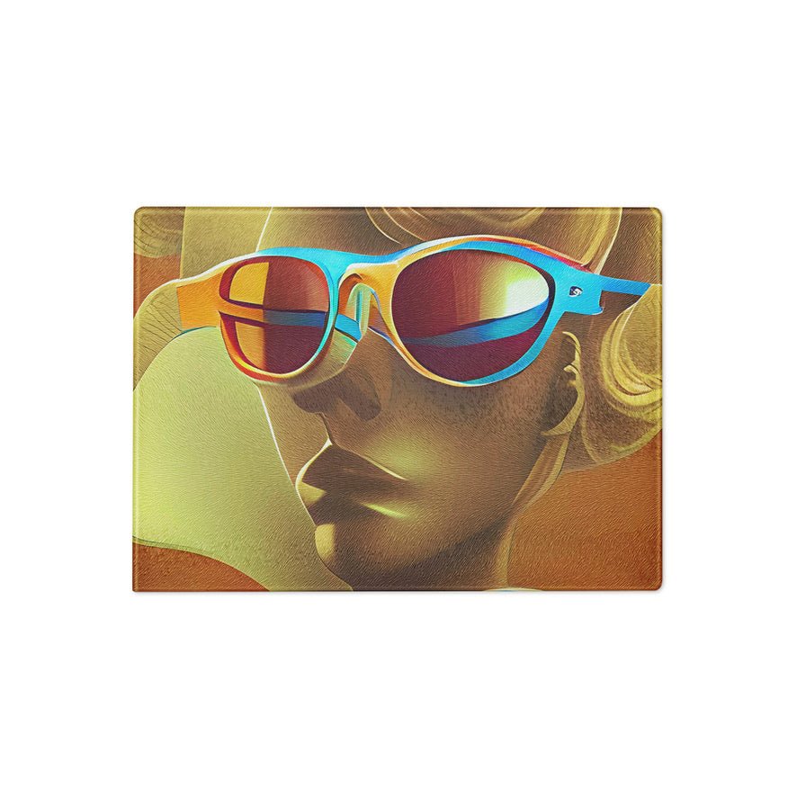 Retro Cool Orange - Glass Cutting Board - iSAW Company