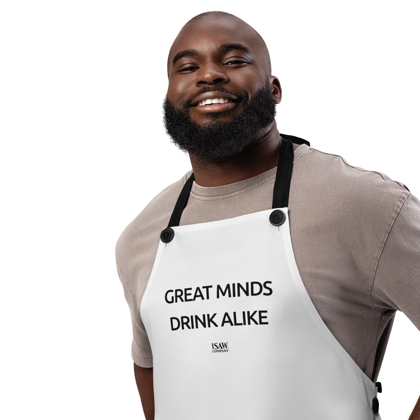 Great Minds Drink Alike - White Apron - iSAW Company
