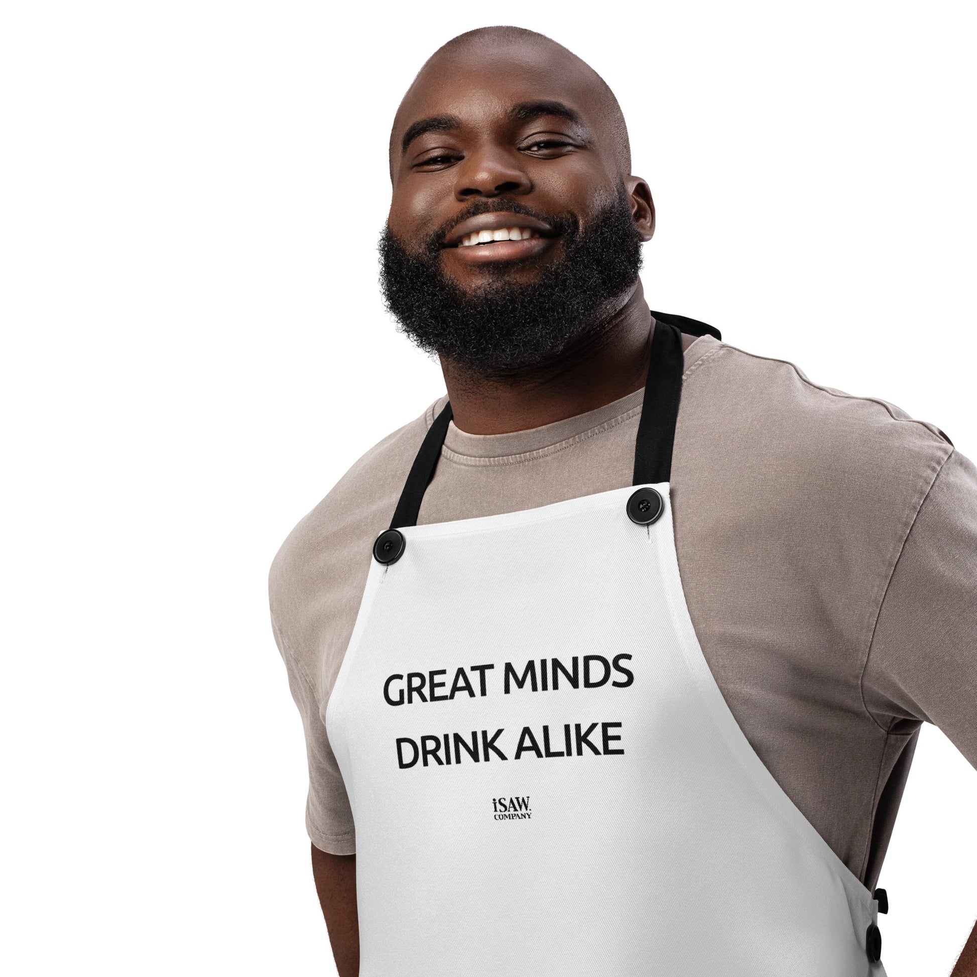 Great Minds Drink Alike - White Apron - iSAW Company