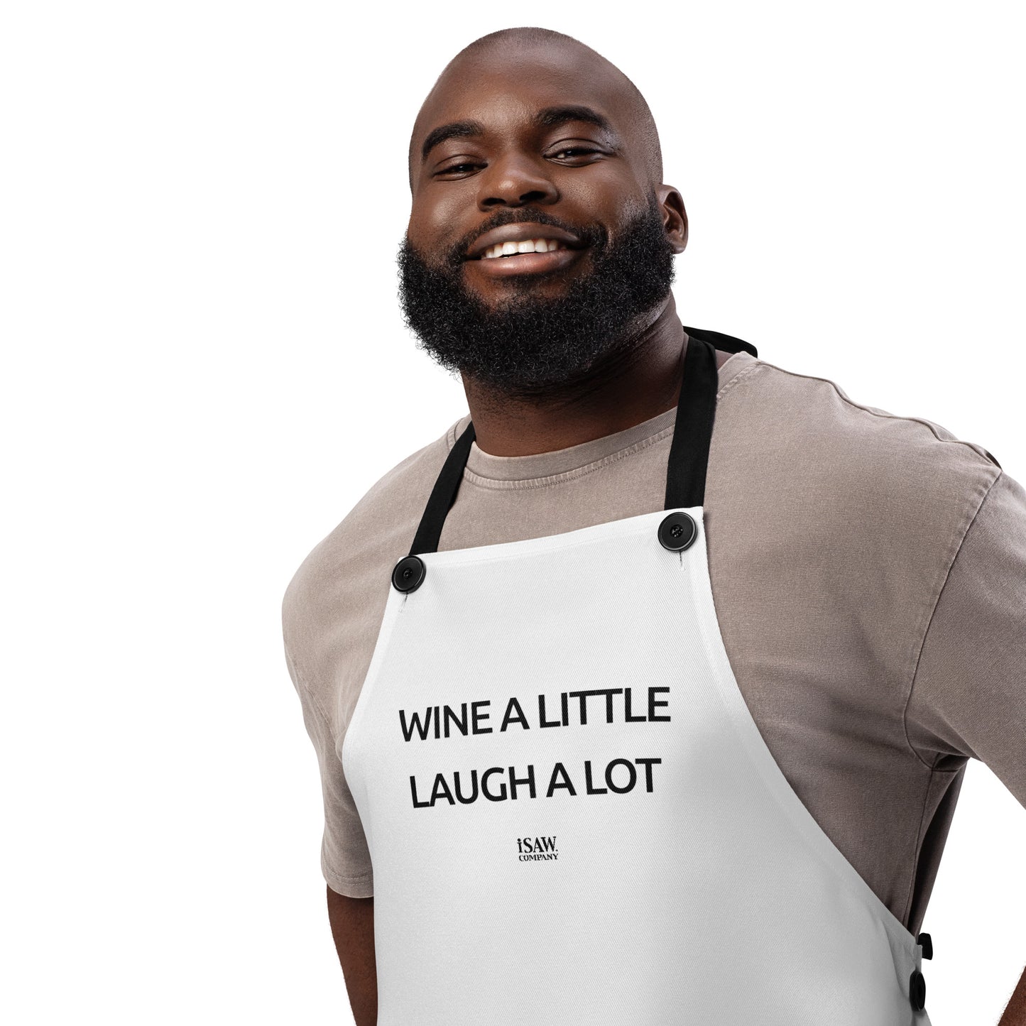 Wine A Little Laugh A Lot - White Apron - iSAW Company
