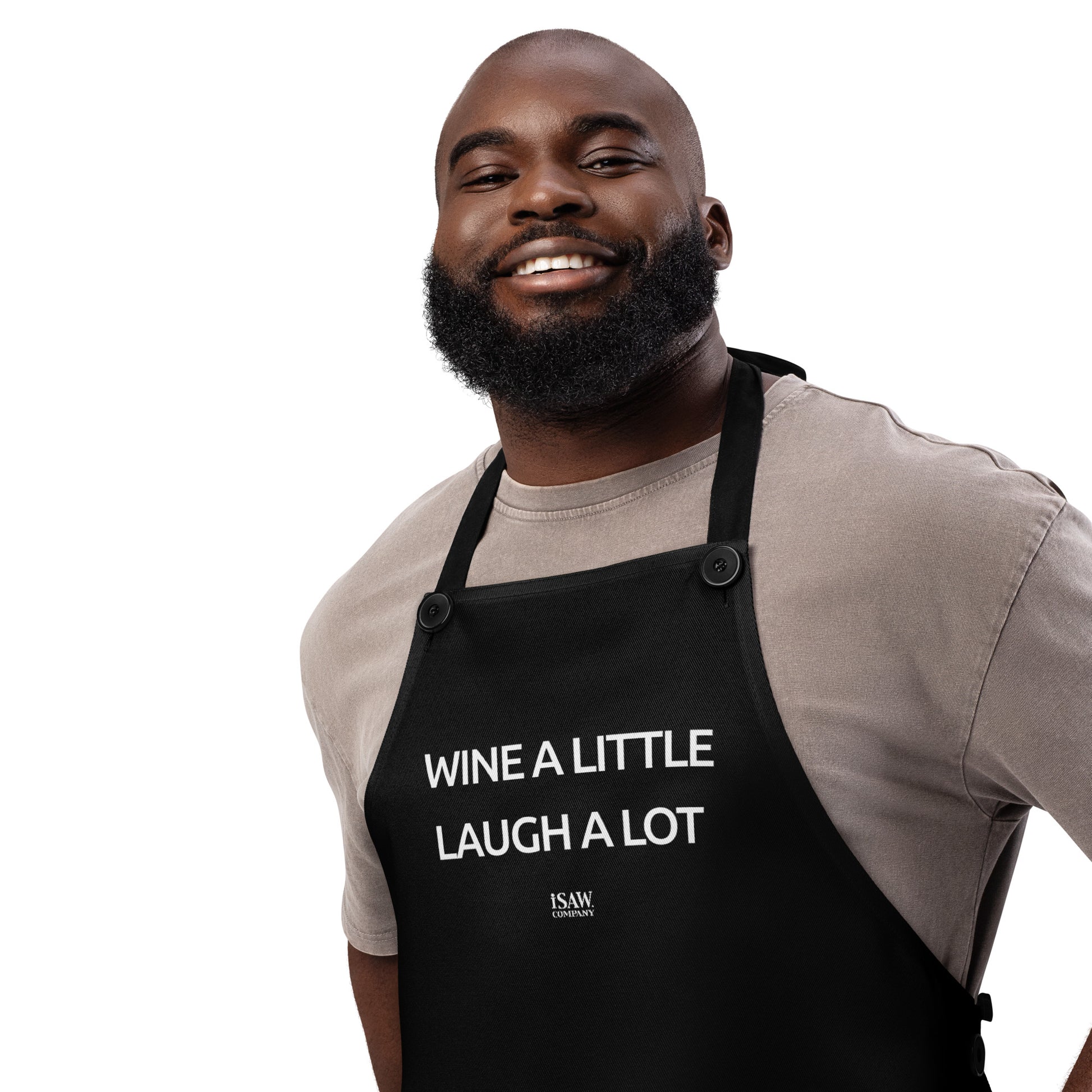 Wine A Little Laugh A Lot - Black Apron - iSAW Company