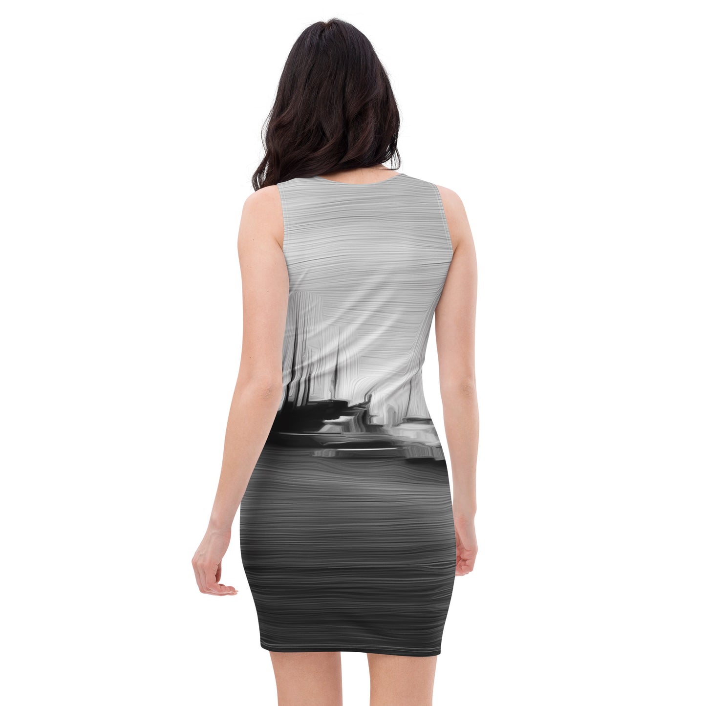 The Sleeping Yachts (at Night) - Womens Bodycon Dress - iSAW Company