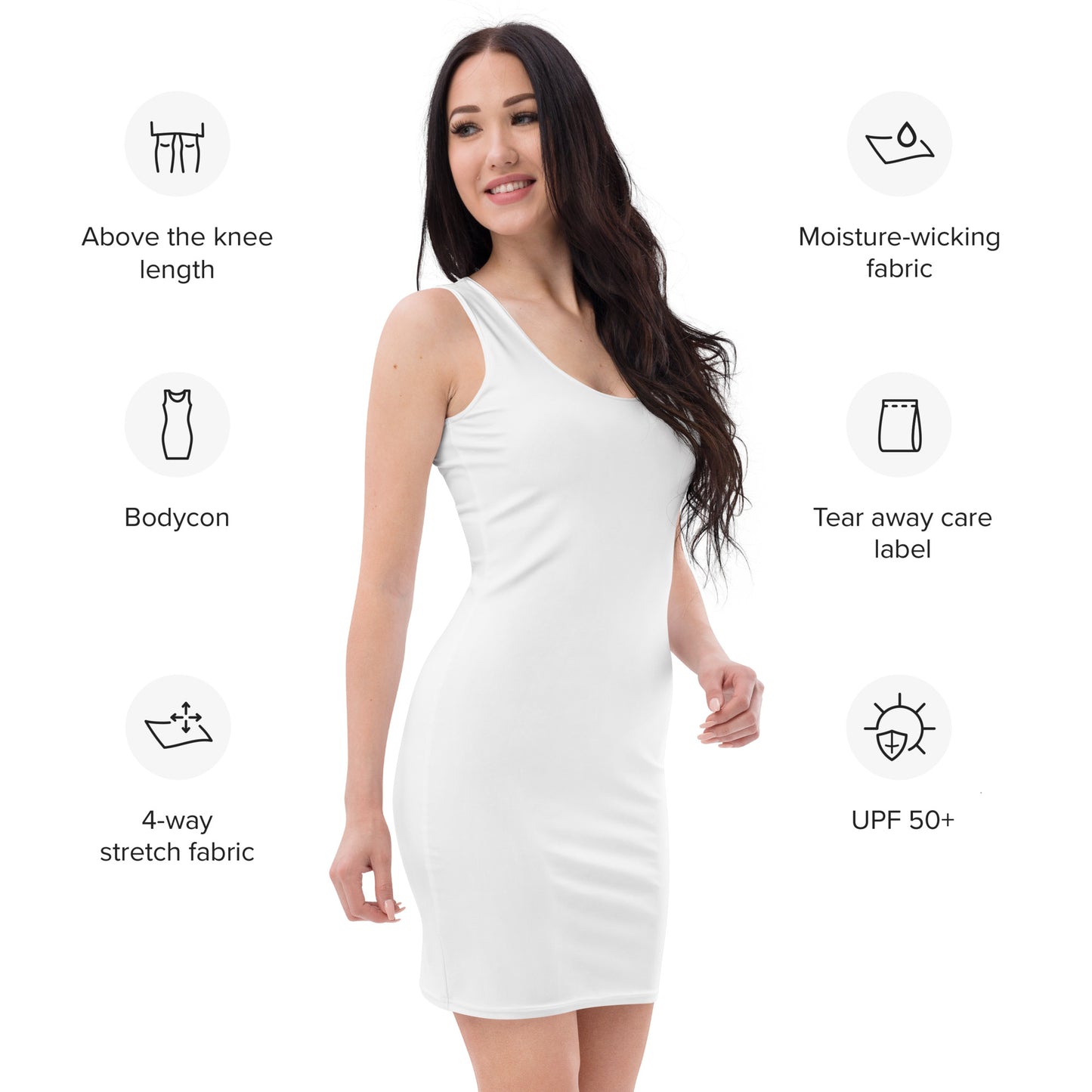 iSAW Womens White Bodycon Dress - iSAW Company