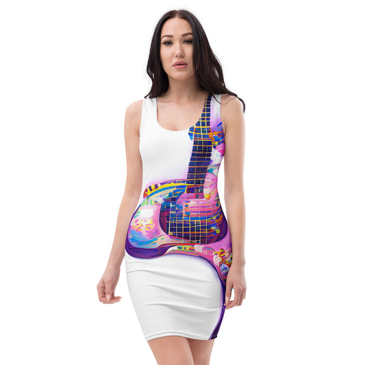 Hippie Guitar - Womens Bodycon Dress - iSAW Company