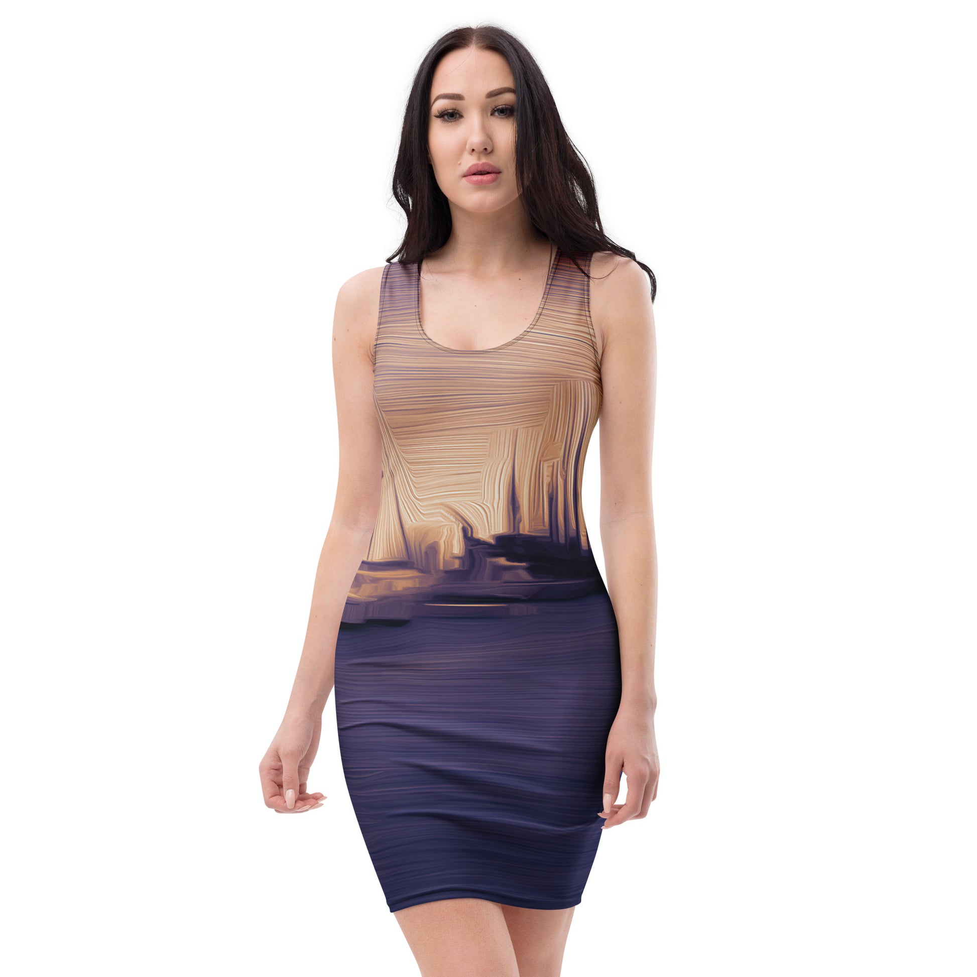 The Sleeping Yachts (at Sunset) - Womens Bodycon Dress - iSAW Company