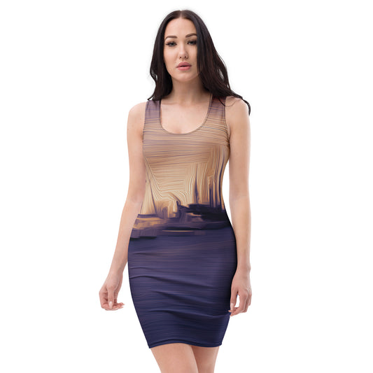 The Sleeping Yachts (at Sunset) - Womens Bodycon Dress - iSAW Company