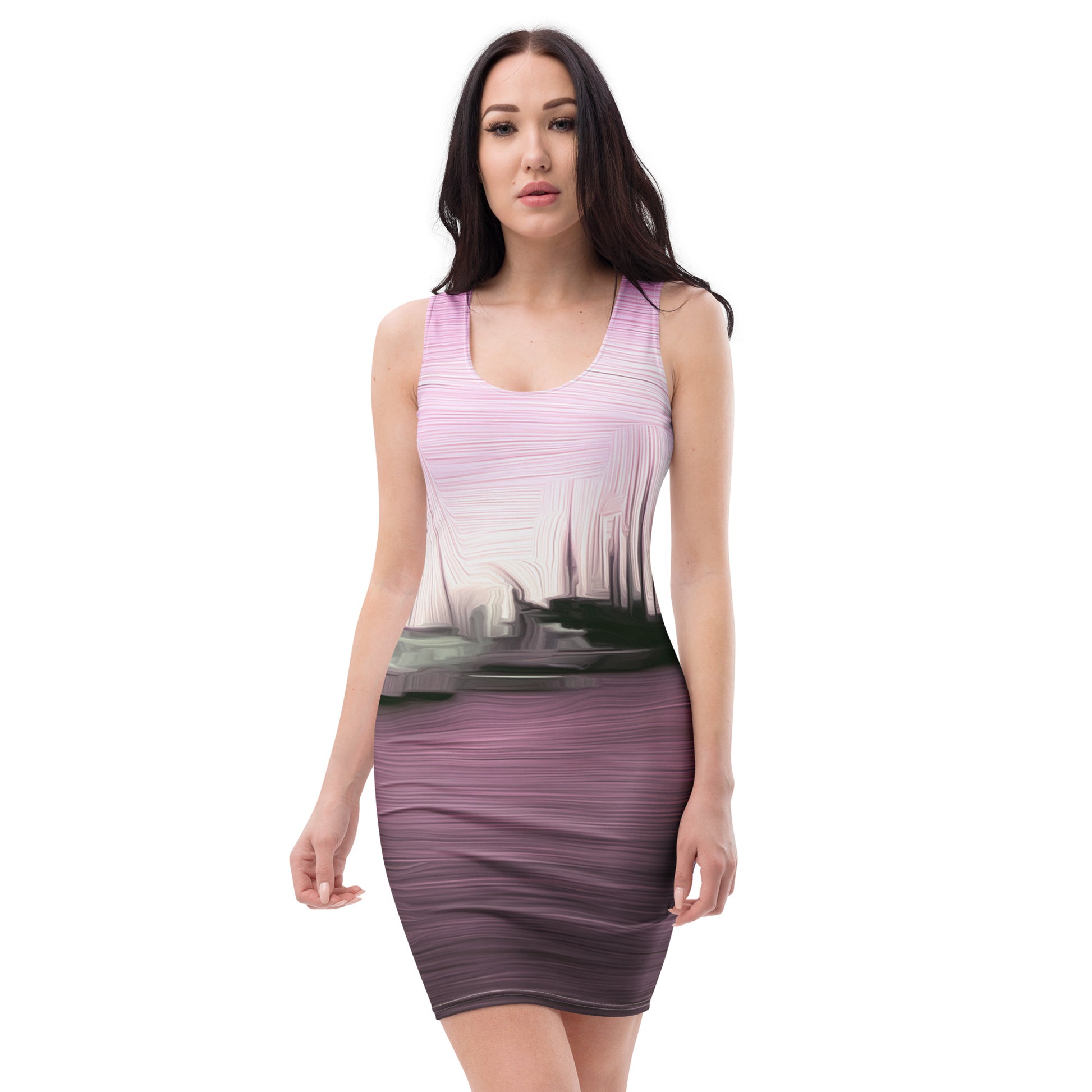 The Sleeping Yachts (at Evening) - Womens Bodycon Dress - iSAW Company