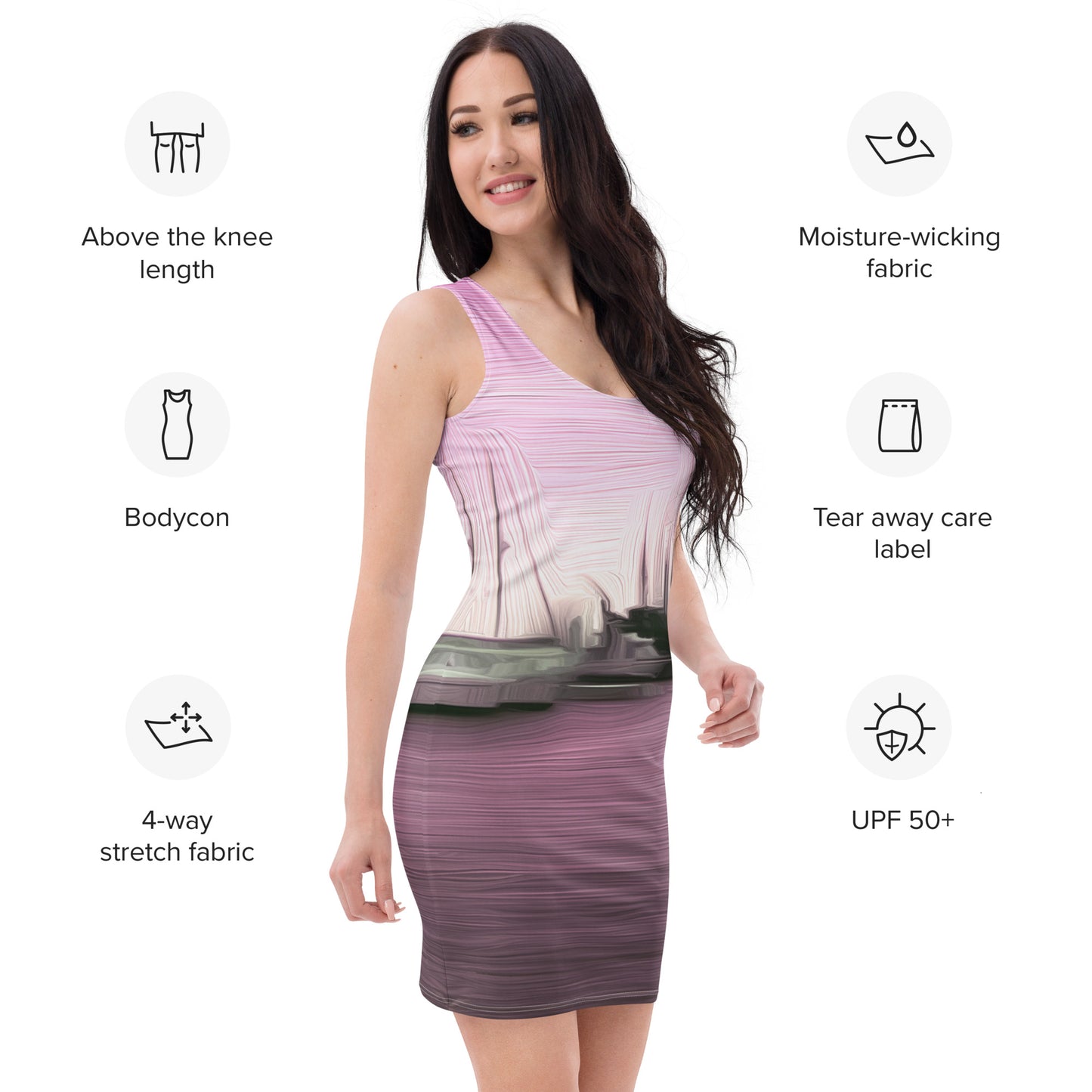 The Sleeping Yachts (at Evening) - Womens Bodycon Dress - iSAW Company