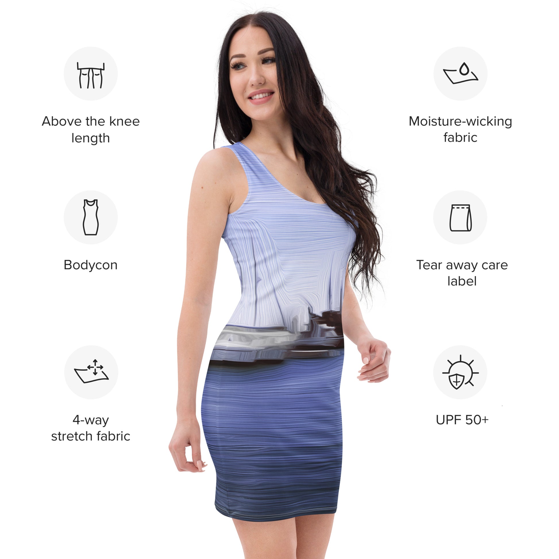 The Sleeping Yachts (at Afternoon) - Womens Bodycon Dress - iSAW Company