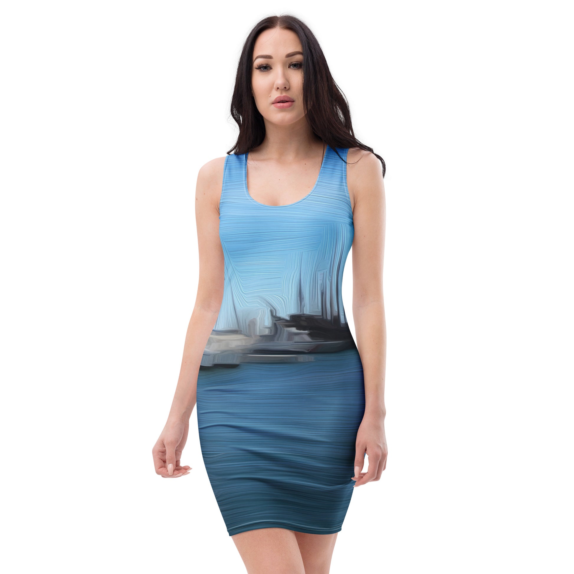 The Sleeping Yachts (at Morning) - Womens Bodycon Dress - iSAW Company
