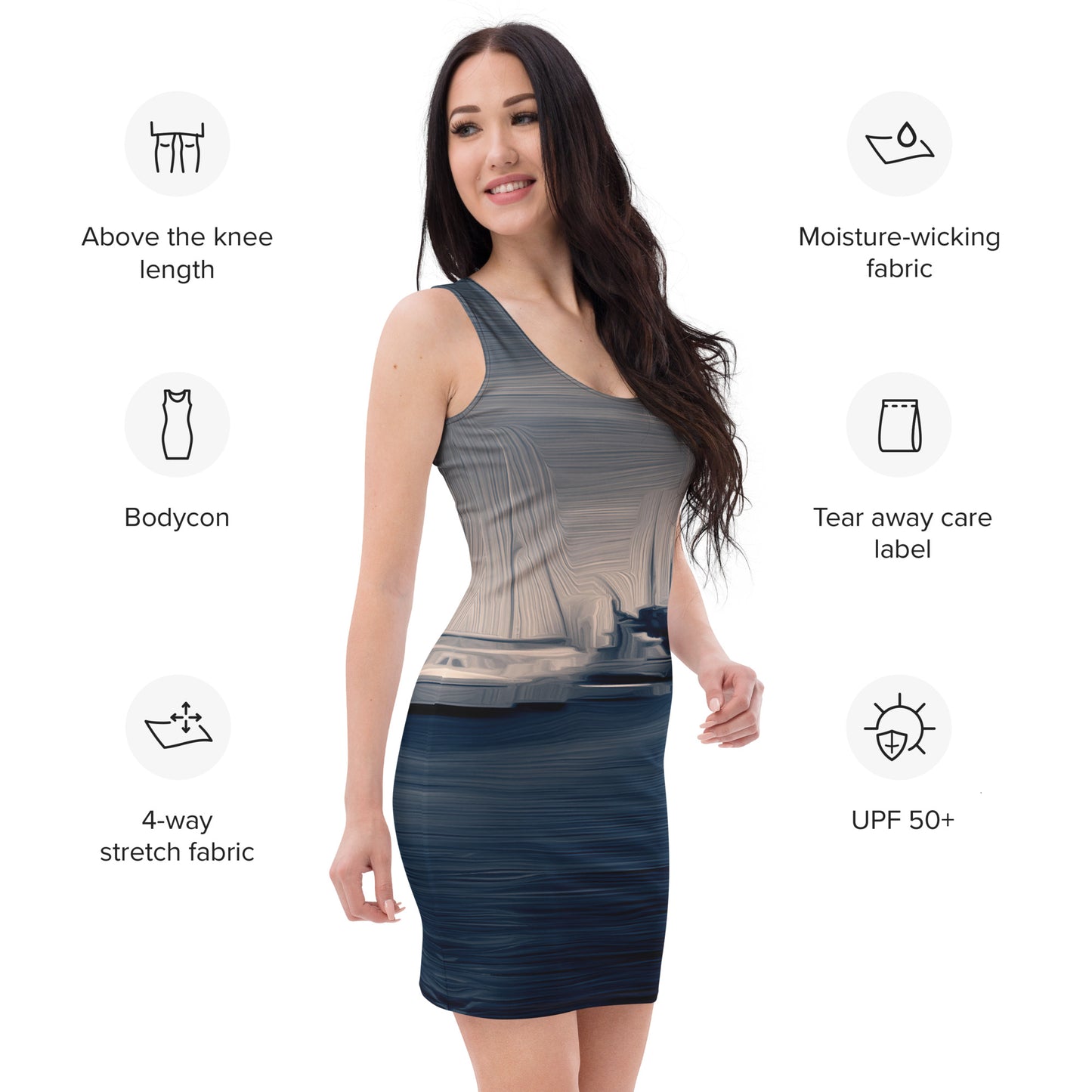 The Sleeping Yachts (at Sunrise) - Womens Bodycon Dress - iSAW Company