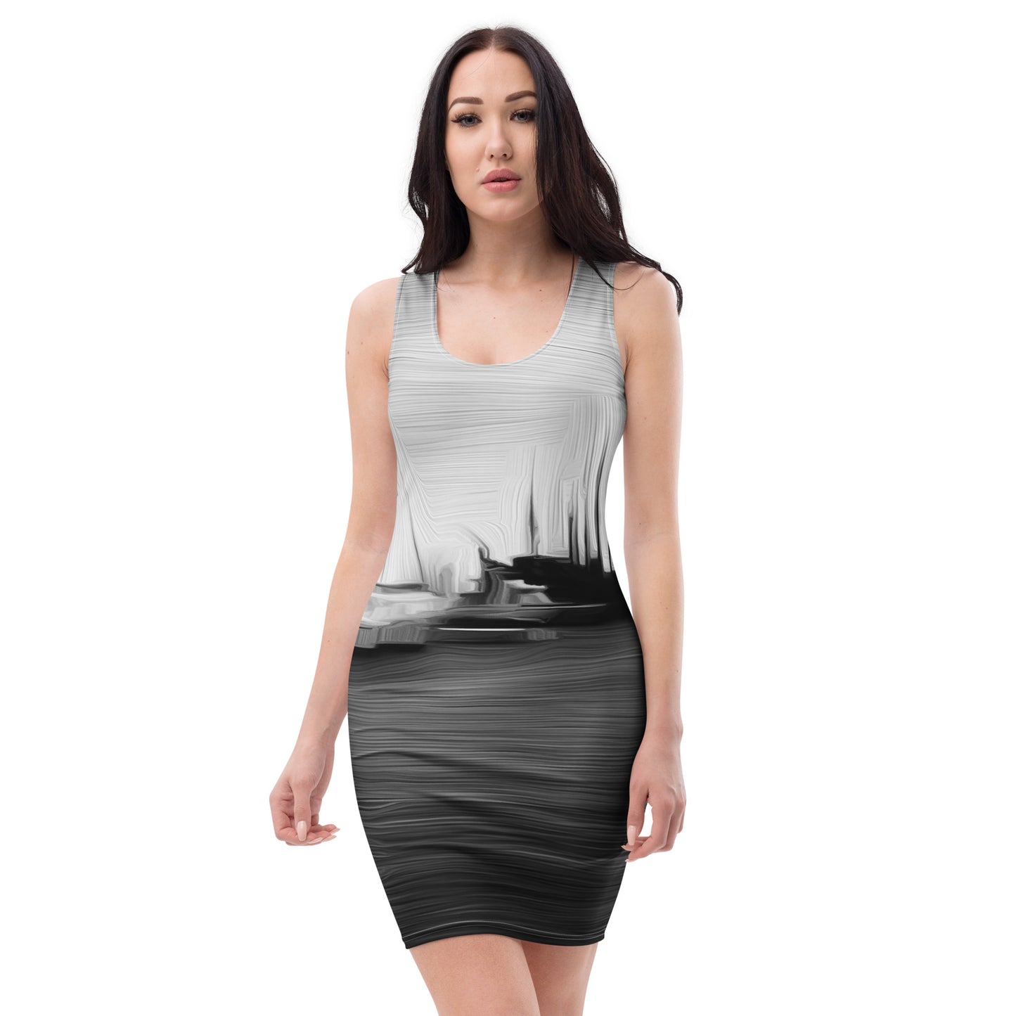 The Sleeping Yachts (at Night) - Womens Bodycon Dress - iSAW Company