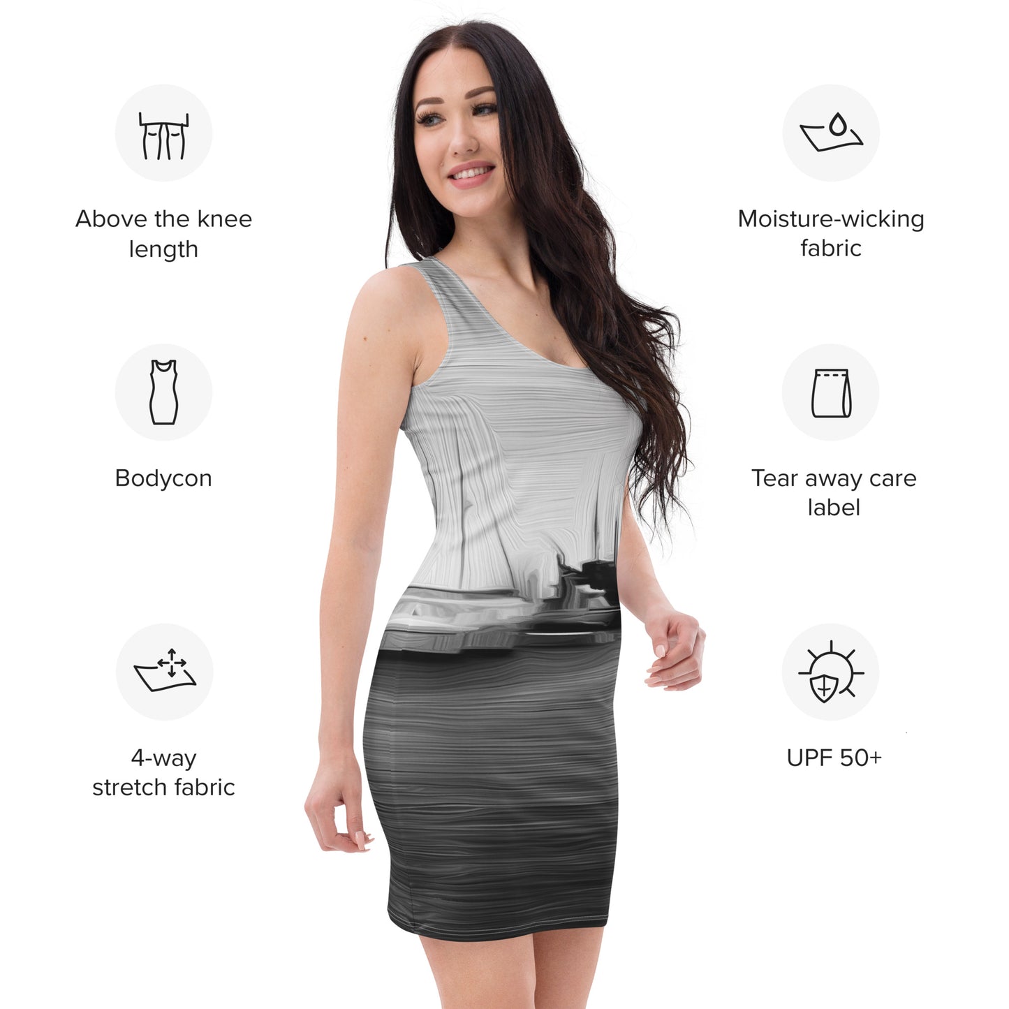 The Sleeping Yachts (at Night) - Womens Bodycon Dress - iSAW Company