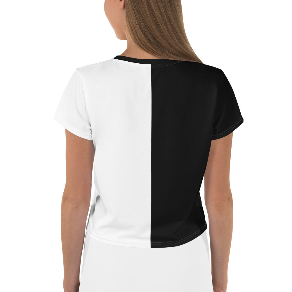 Half Black Half White - Womens Crop Tee - iSAW Company