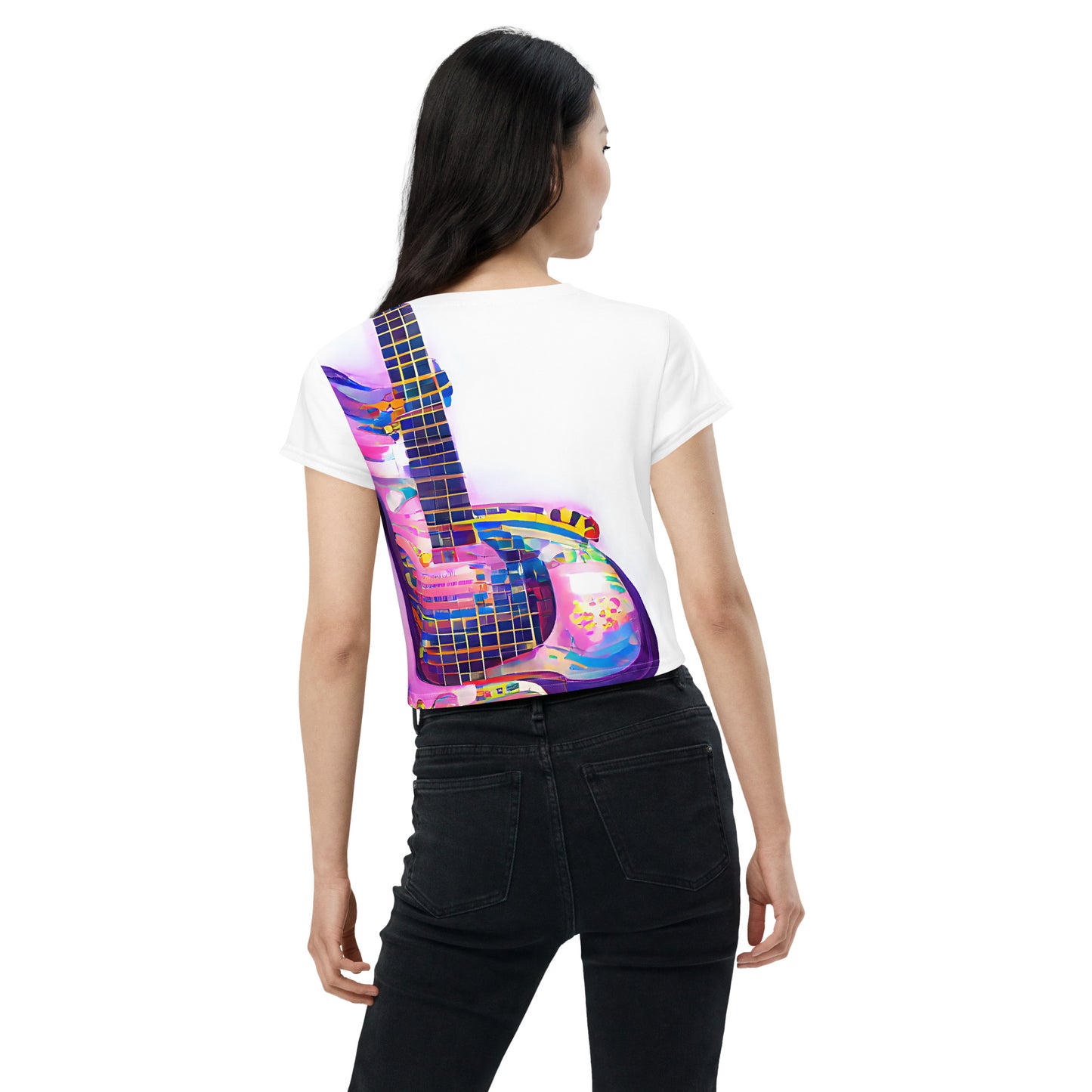 Hippie Guitar - Womens Crop Tee - iSAW Company