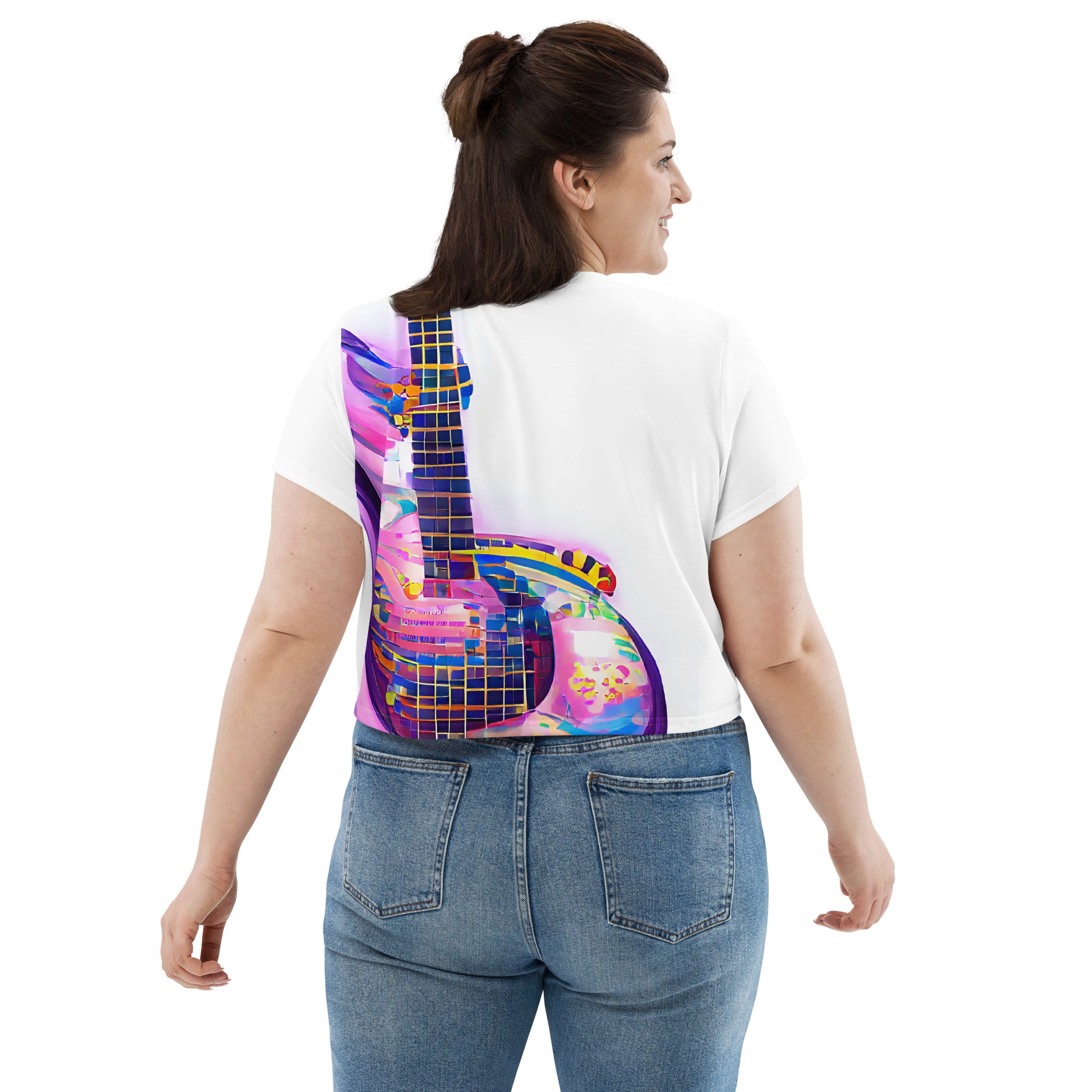 Hippie Guitar - Womens Crop Tee - iSAW Company