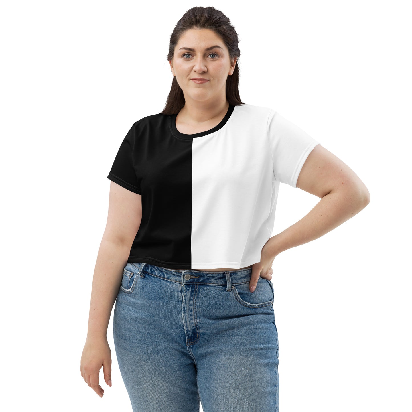 Half Black Half White - Womens Crop Tee - iSAW Company