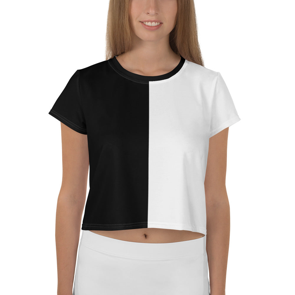 Half Black Half White - Womens Crop Tee - iSAW Company