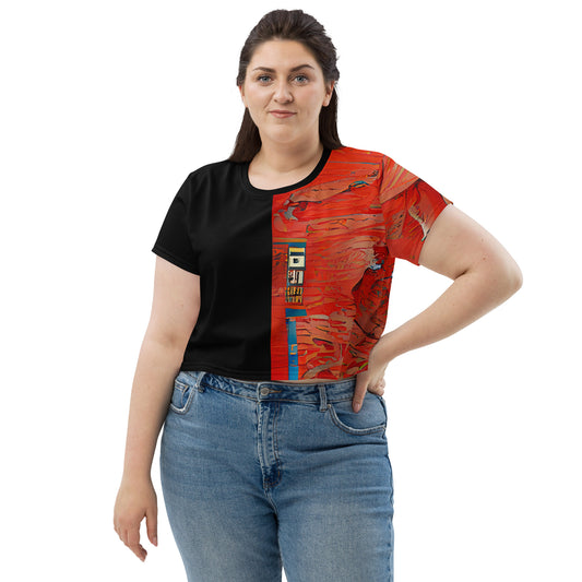 Half Black Half Hónghǎi - Womens Crop Tee - iSAW Company