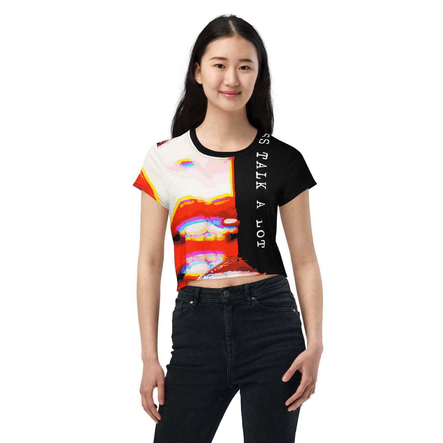 Miss Talk A Lot - Womens Crop Tee