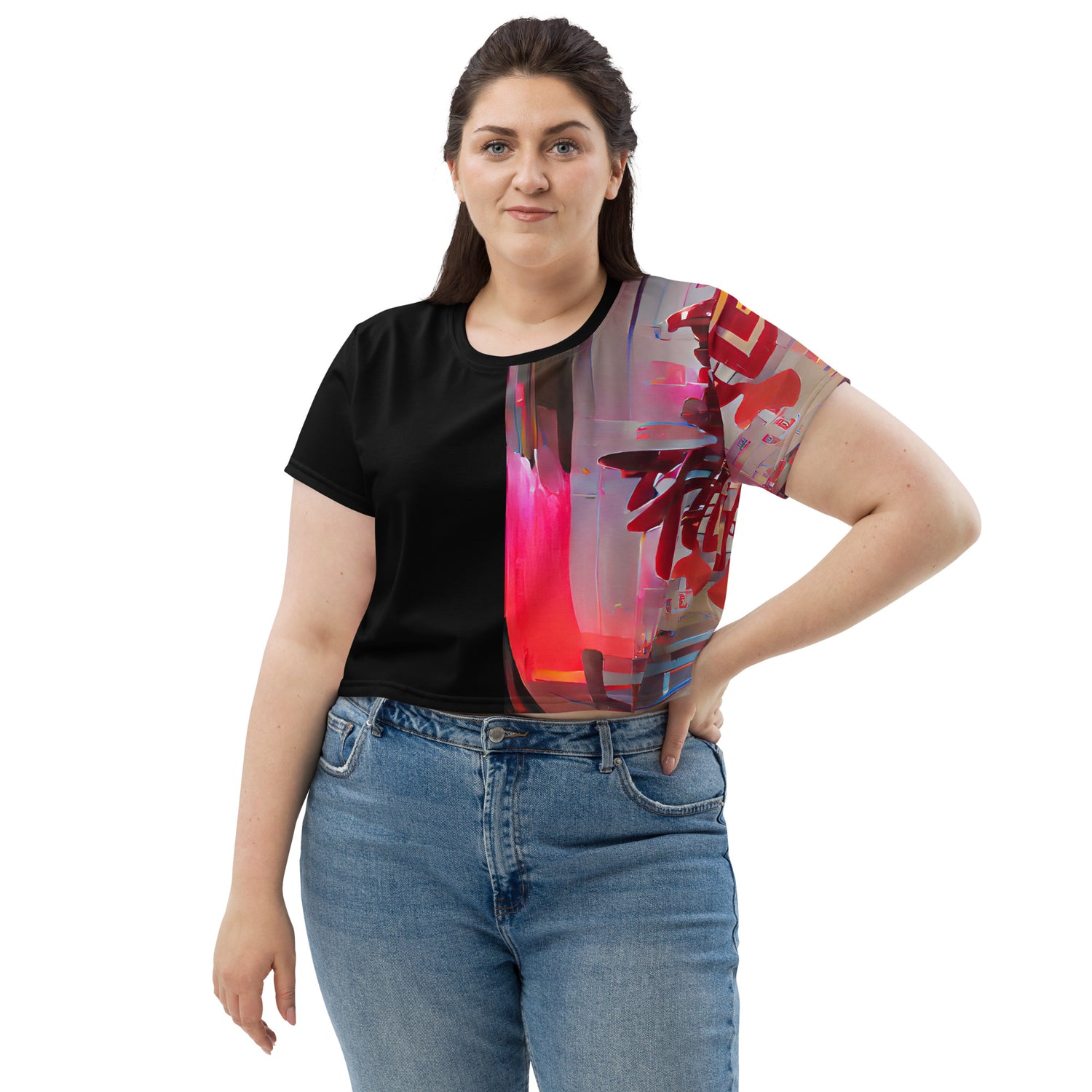 Half Black Half Báijiǔ - Womens Crop Tee - iSAW Company