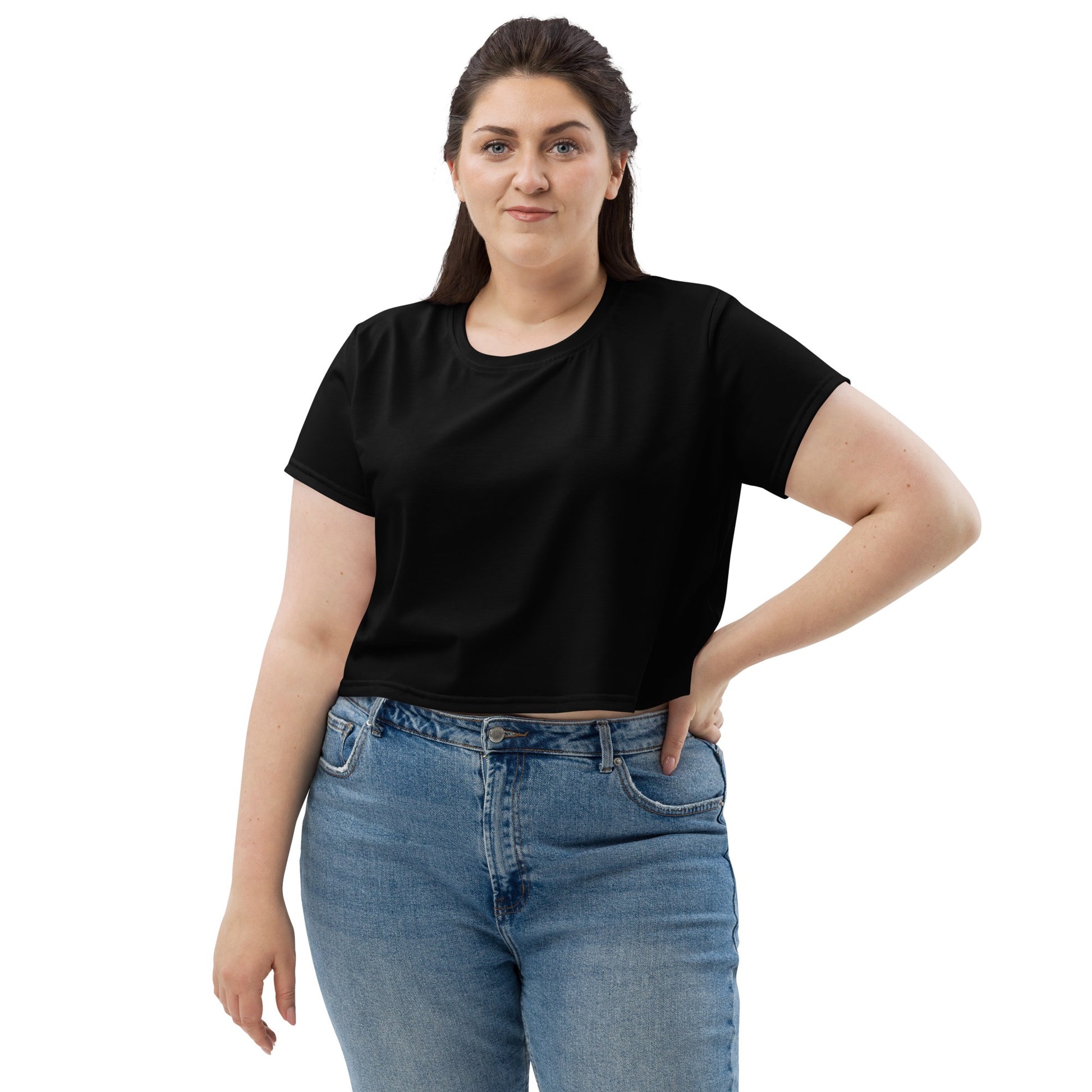 iSAW Womens Black Crop Tee - iSAW Company - iSAW Company