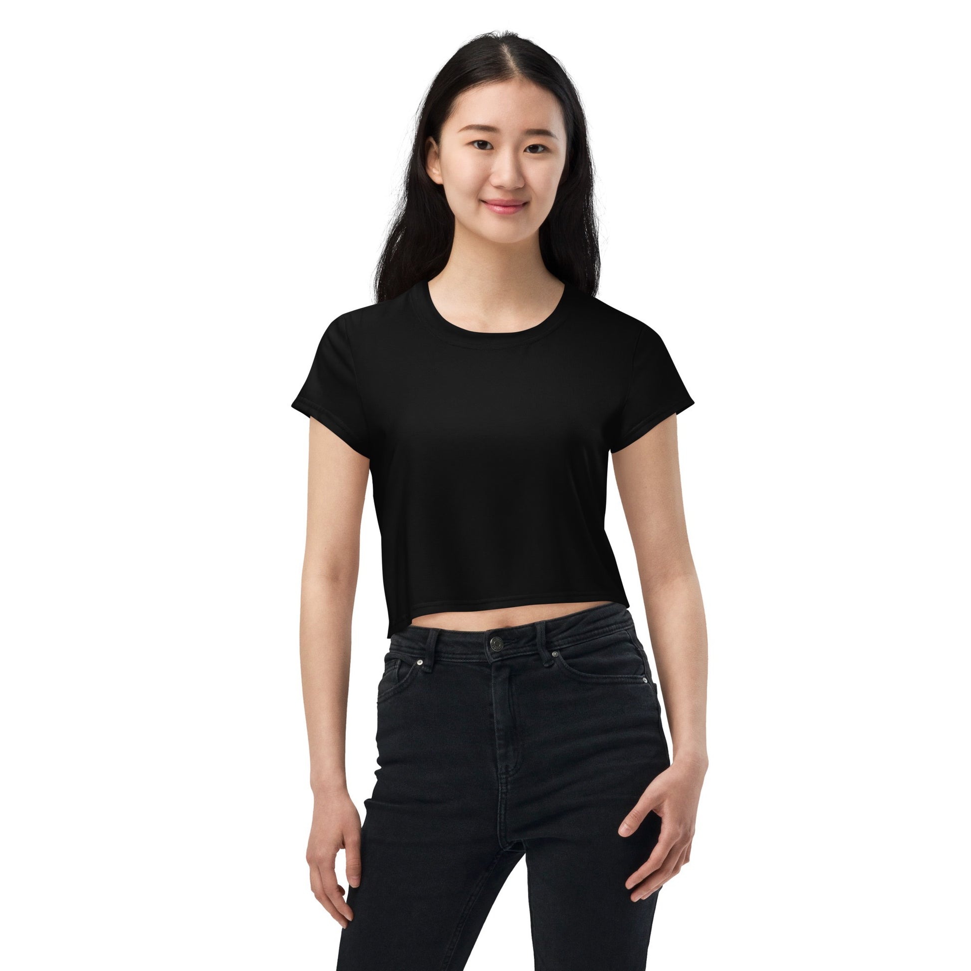 iSAW Womens Black Crop Tee - iSAW Company - iSAW Company