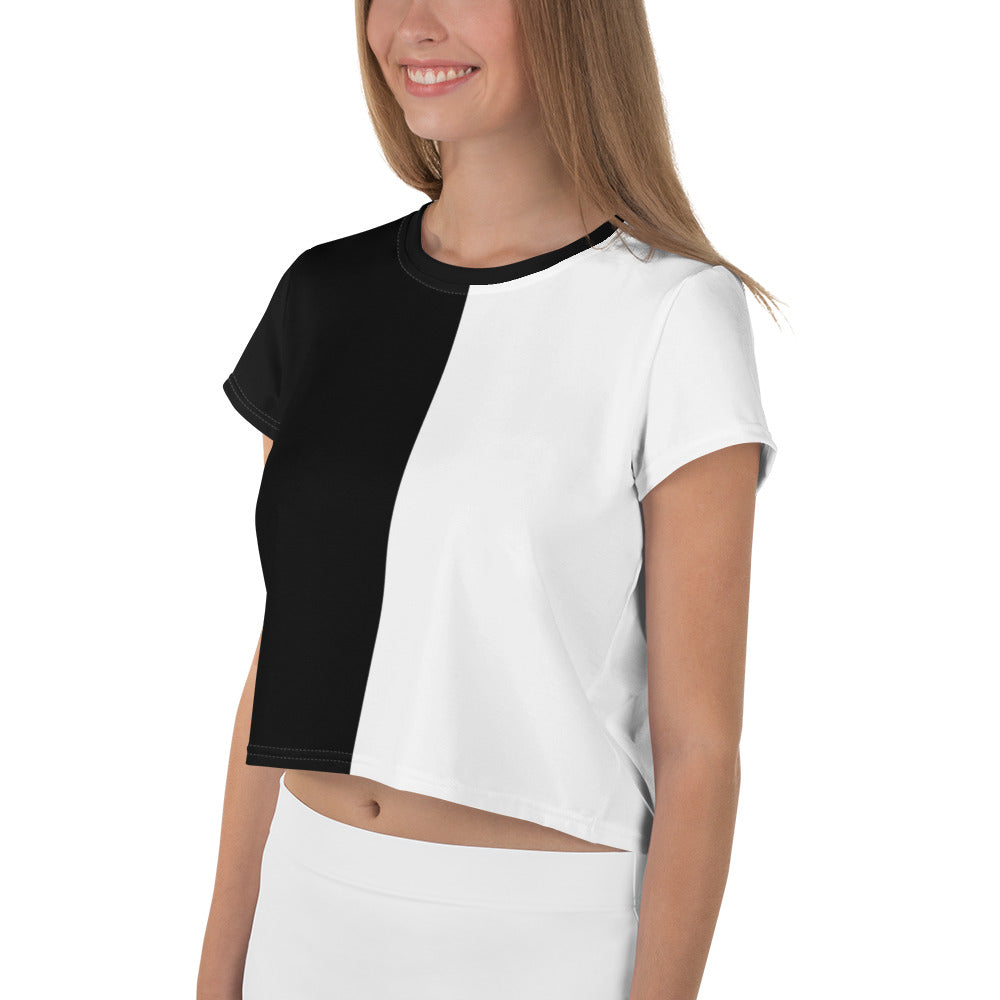 Half Black Half White - Womens Crop Tee - iSAW Company