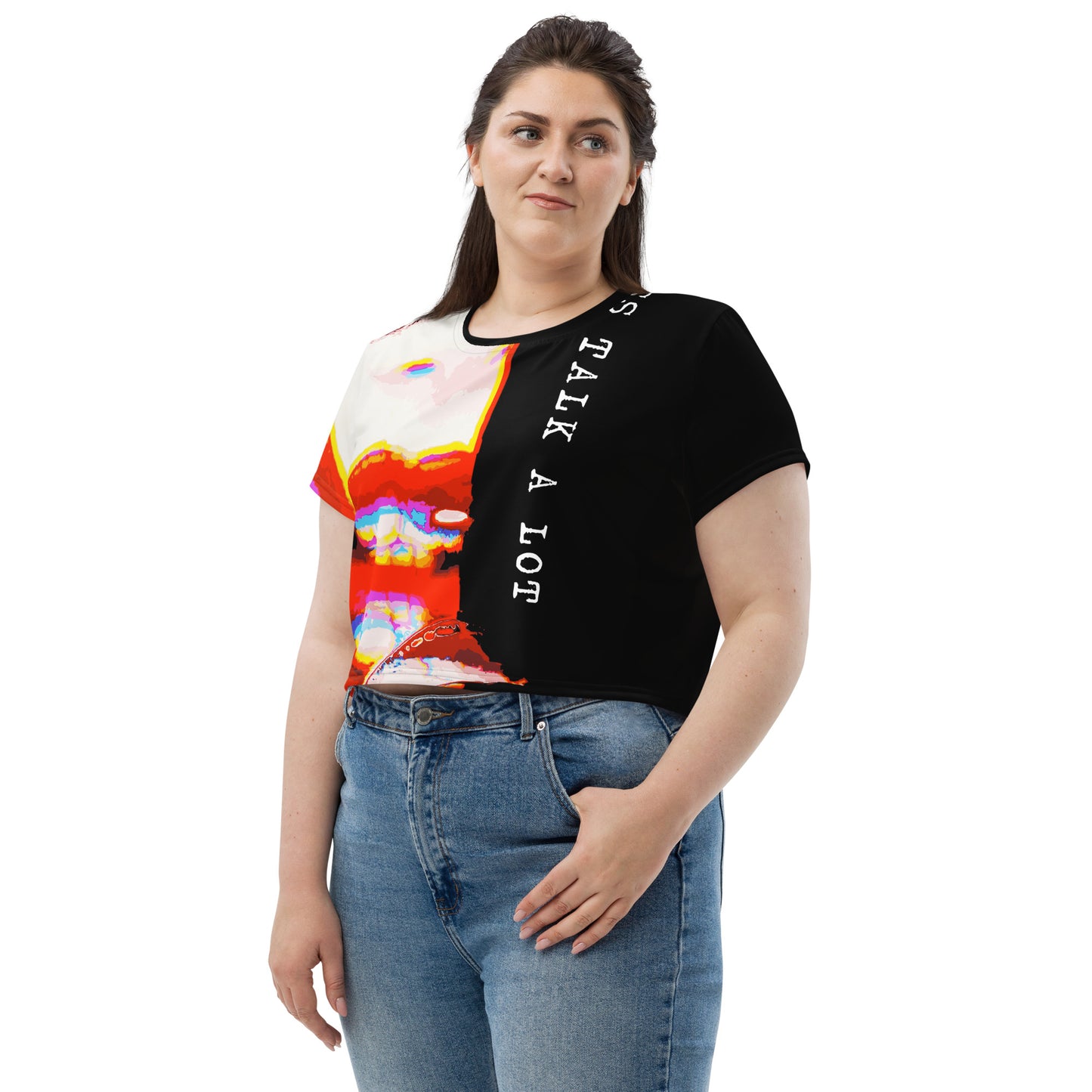 Miss Talk A Lot - Womens Crop Tee