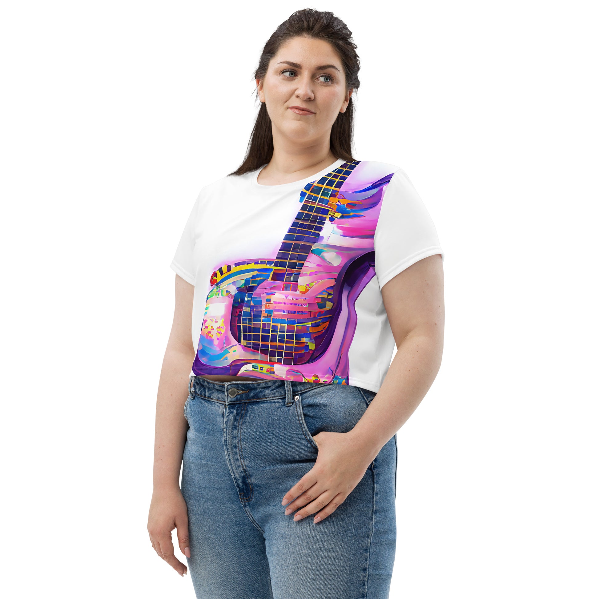 Hippie Guitar - Womens Crop Tee - iSAW Company