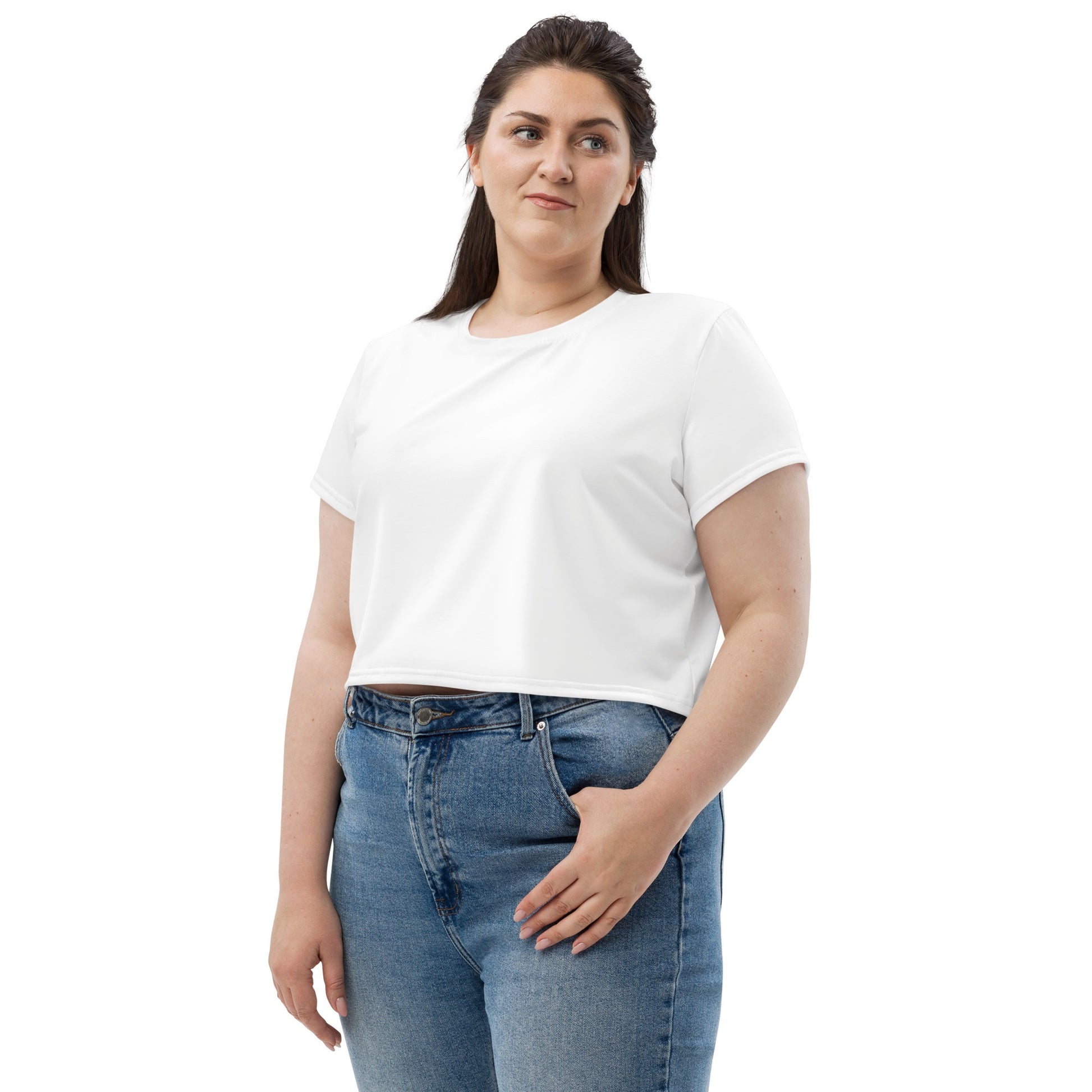 iSAW Womens White Crop Tee - iSAW Company - iSAW Company