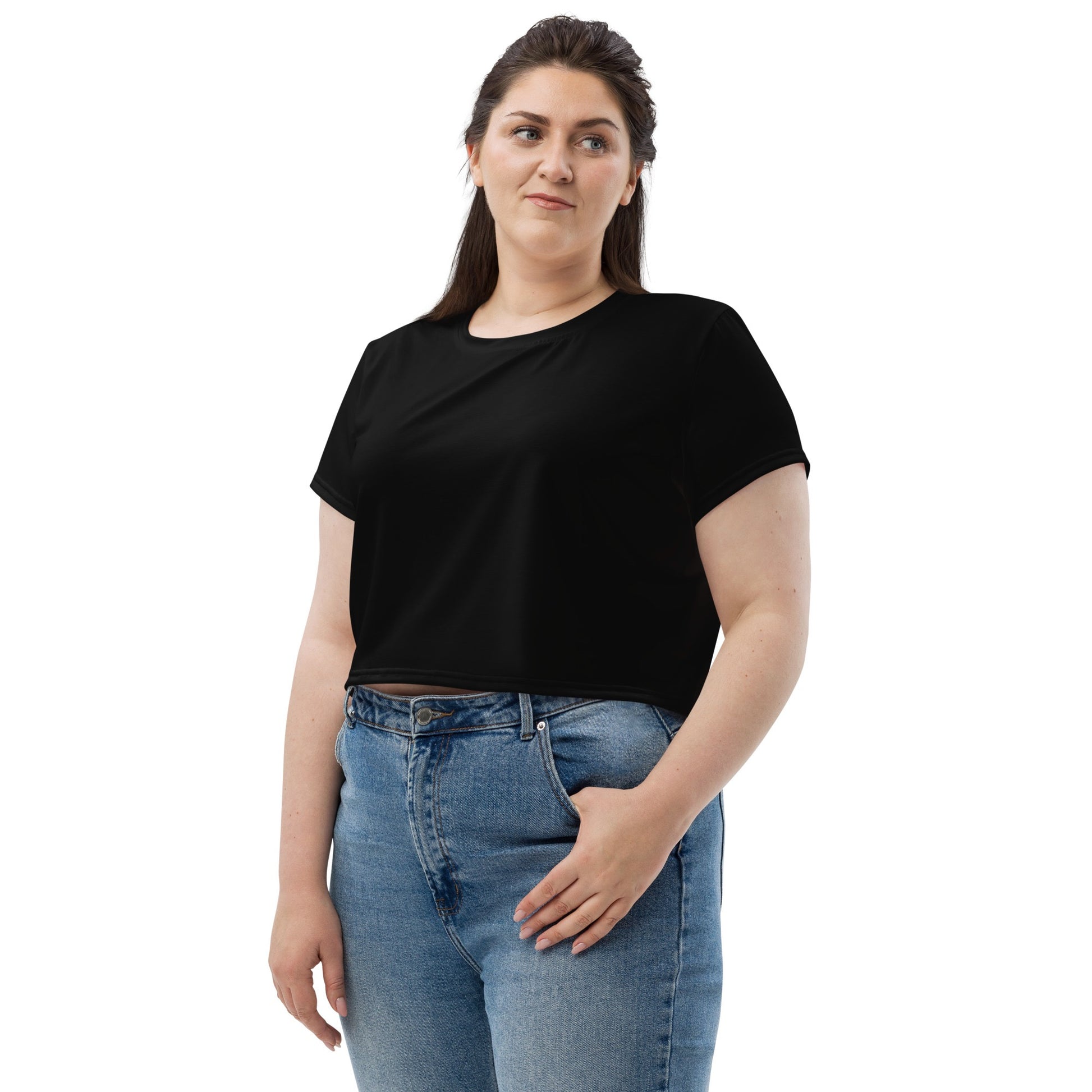 iSAW Womens Black Crop Tee - iSAW Company - iSAW Company
