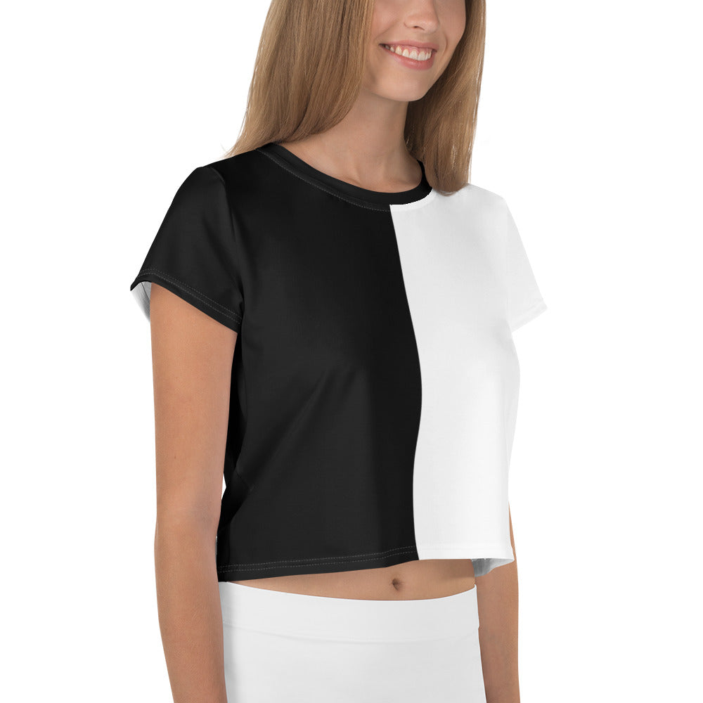 Half Black Half White - Womens Crop Tee - iSAW Company