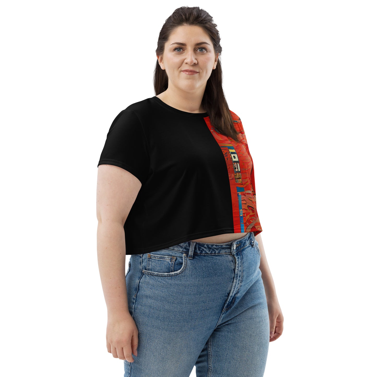 Half Black Half Hónghǎi - Womens Crop Tee - iSAW Company