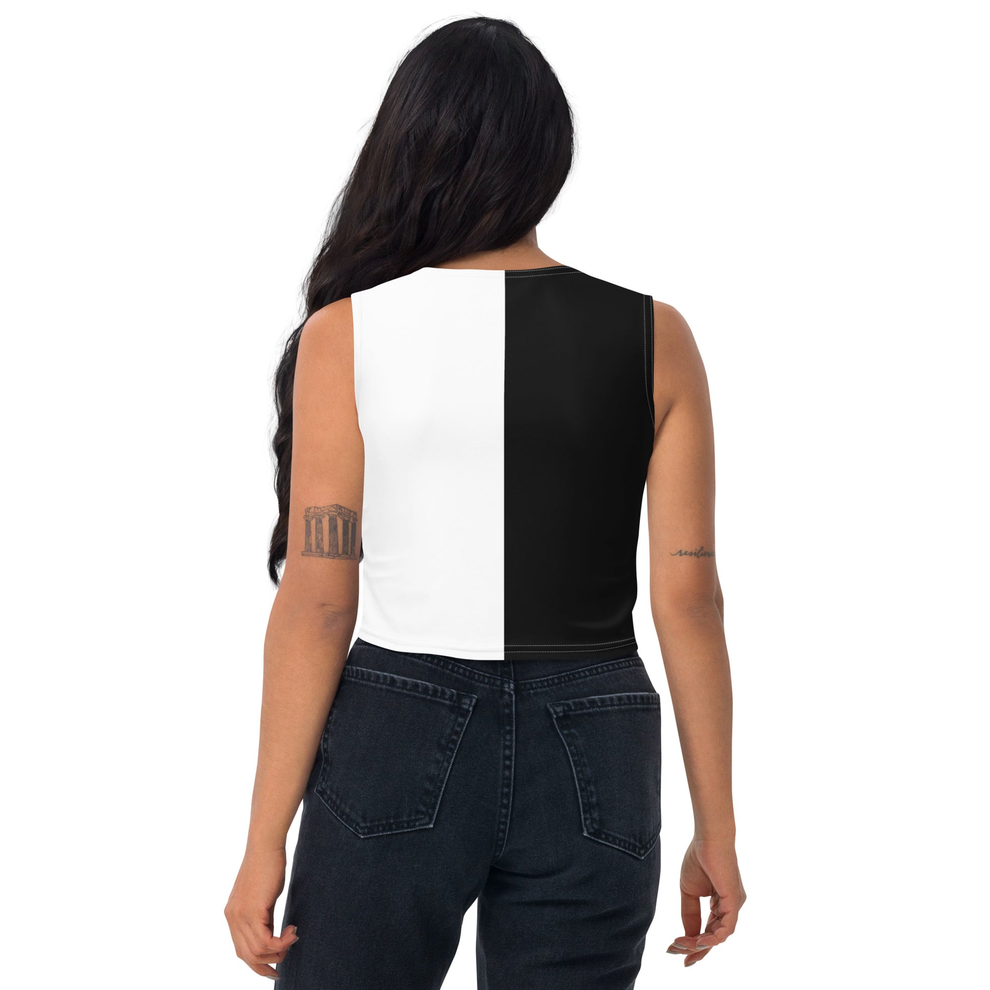 Half Black Half White - Womens Crop Top - iSAW Company