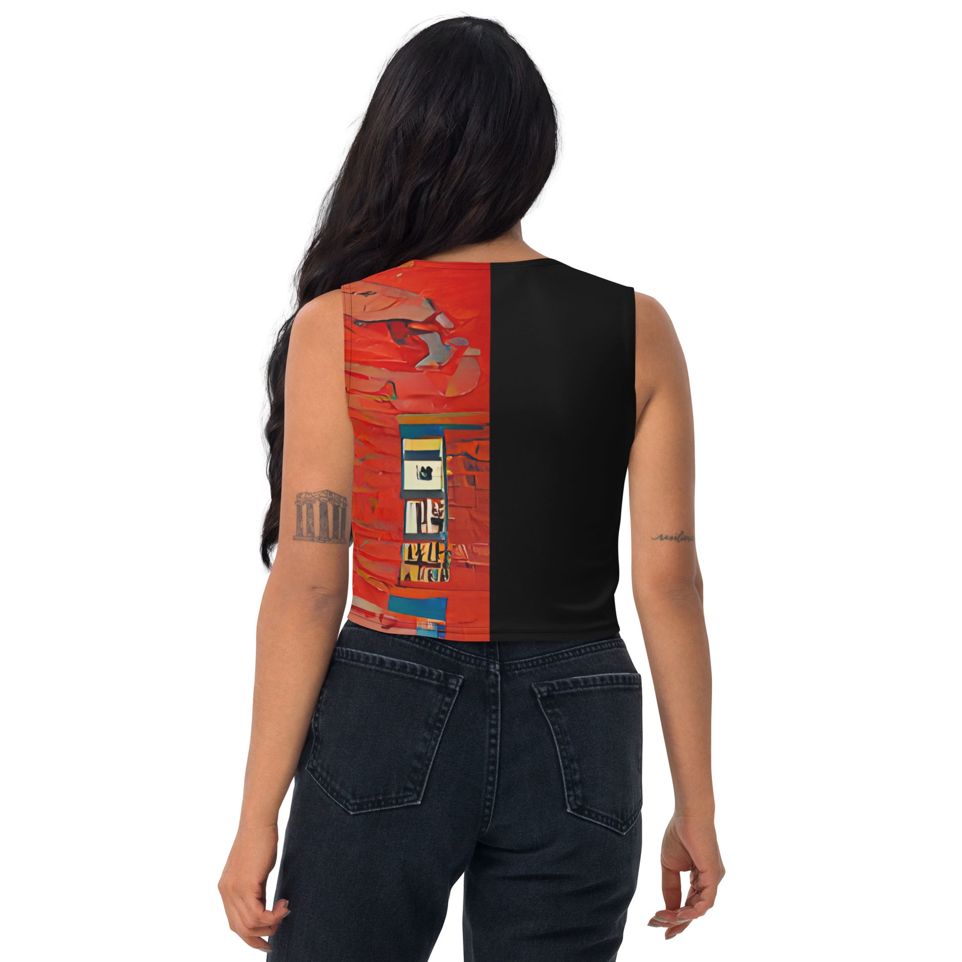 Half Black Half Hónghǎi - Womens Crop Top - iSAW Company