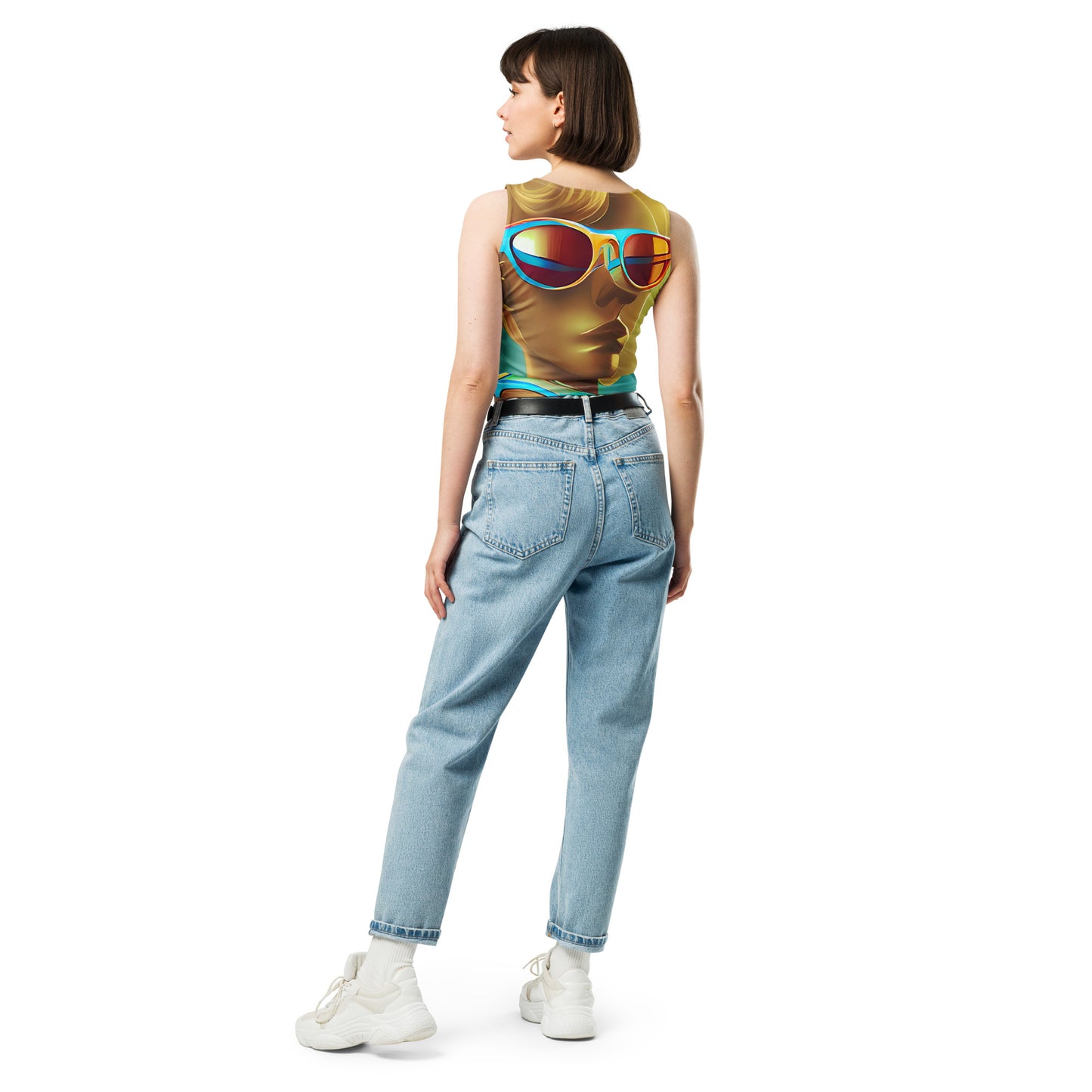 Retro Cool Blue - Womens Crop Top - iSAW Company