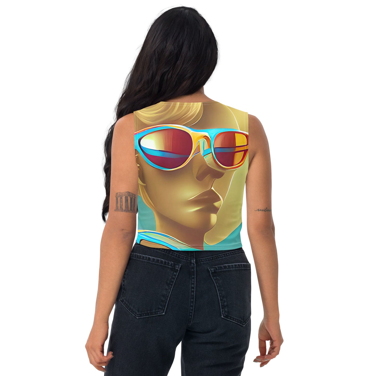 Retro Cool Blue - Womens Crop Top - iSAW Company