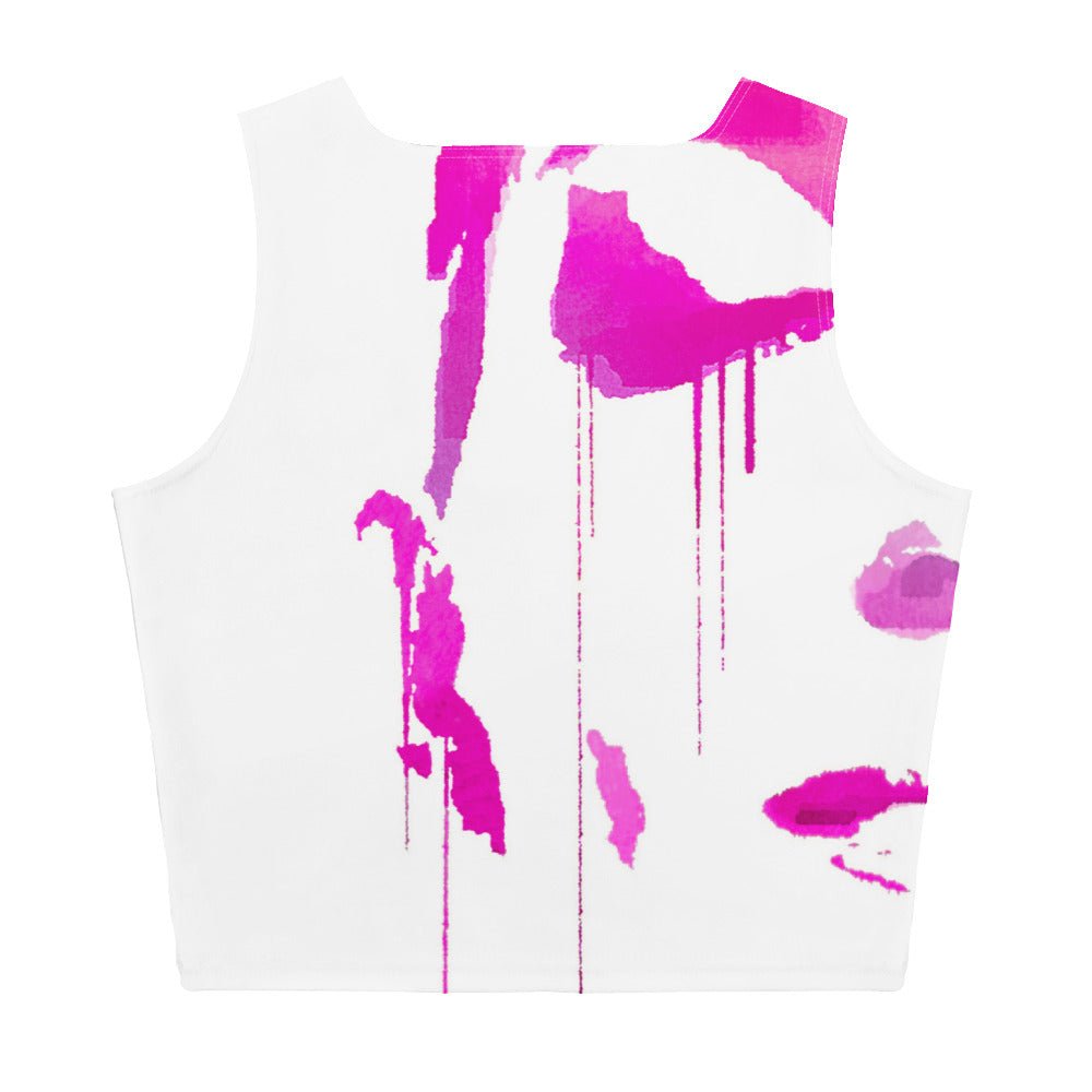 Tracks of My Tears - Womens Pink Crop Top - iSAW Company