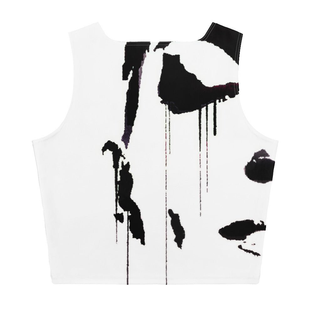 Tracks of My Tears - Womens Black Crop Top - iSAW Company